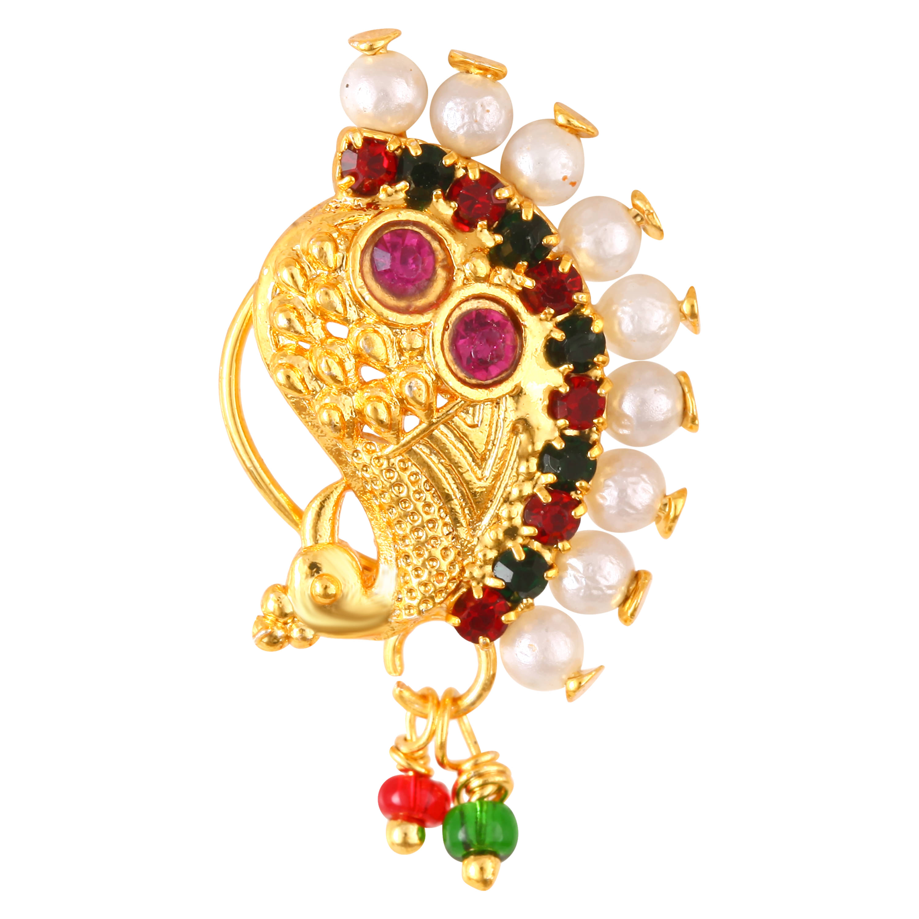VIVASTRI Cubic Zirconia Gold-plated Plated Alloy Nathiya VIVASTRI Cubic Zirconia Gold-plated Plated Alloy Nathiya