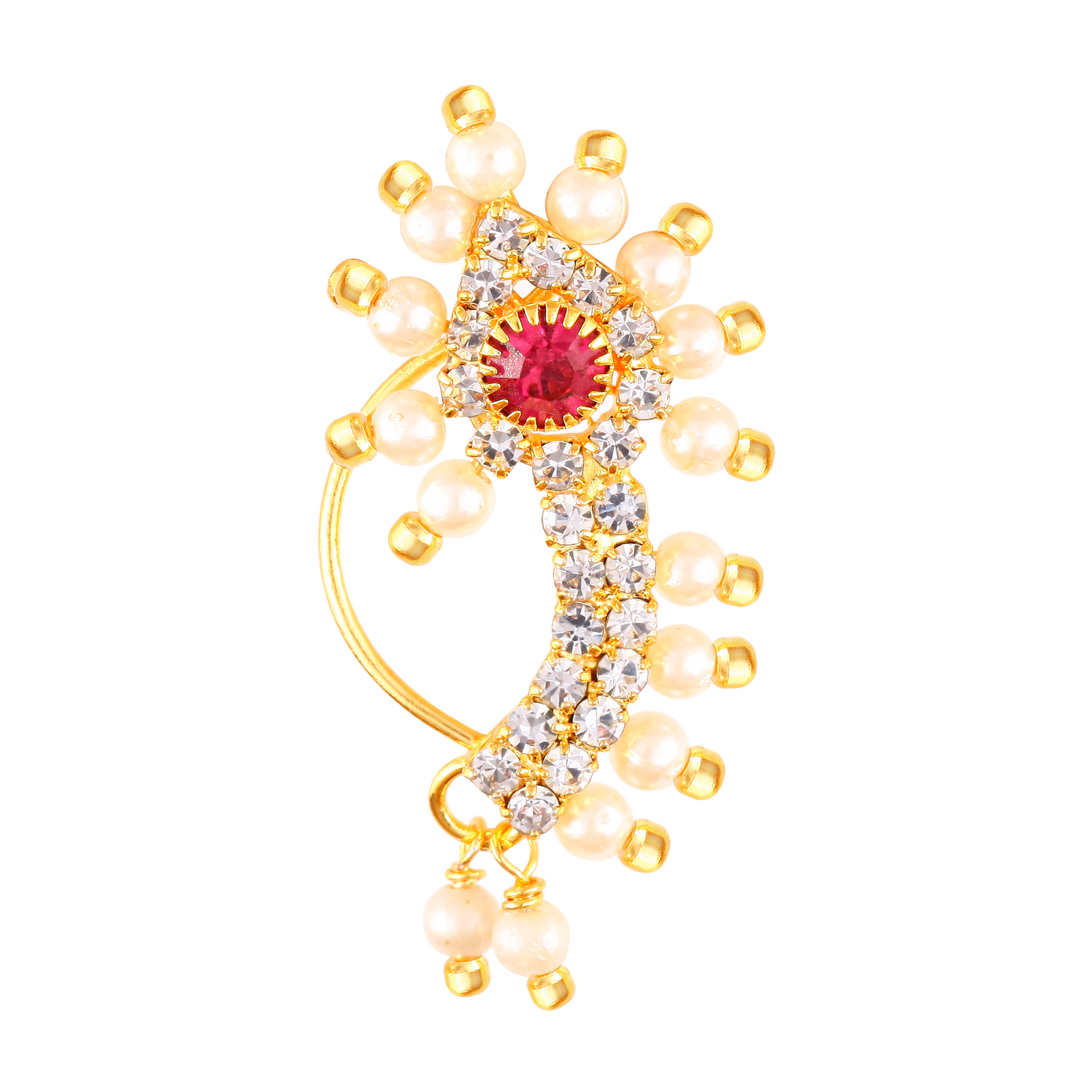 VIVASTRI Cubic Zirconia Gold-plated Plated Alloy Nathiya VIVASTRI Cubic Zirconia Gold-plated Plated Alloy Nathiya