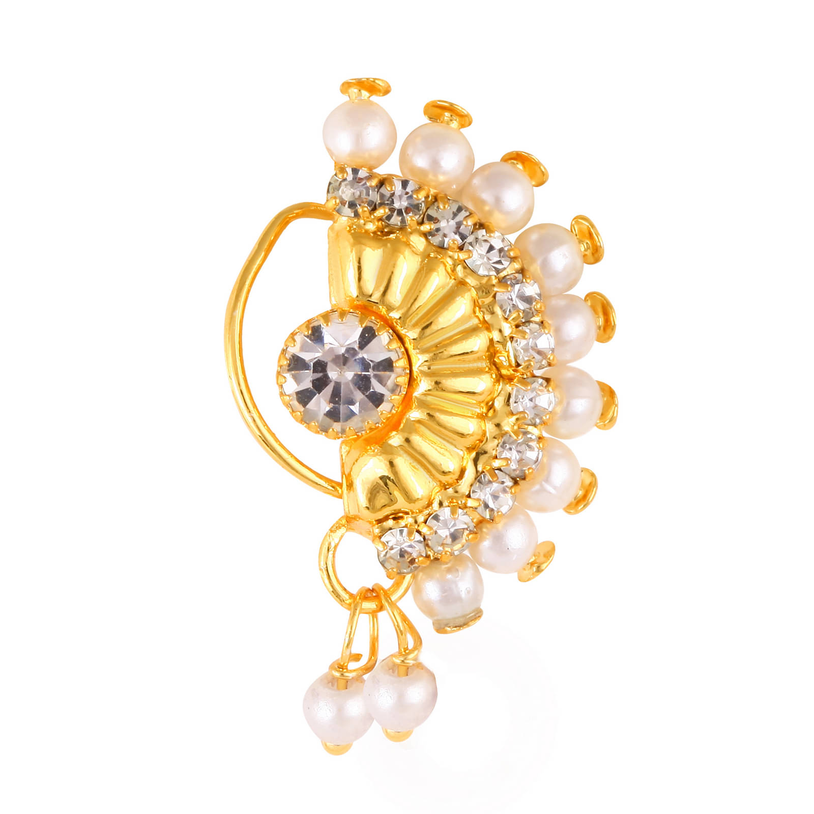VIVASTRI Cubic Zirconia Gold-plated Plated Alloy Nathiya VIVASTRI Cubic Zirconia Gold-plated Plated Alloy Nathiya