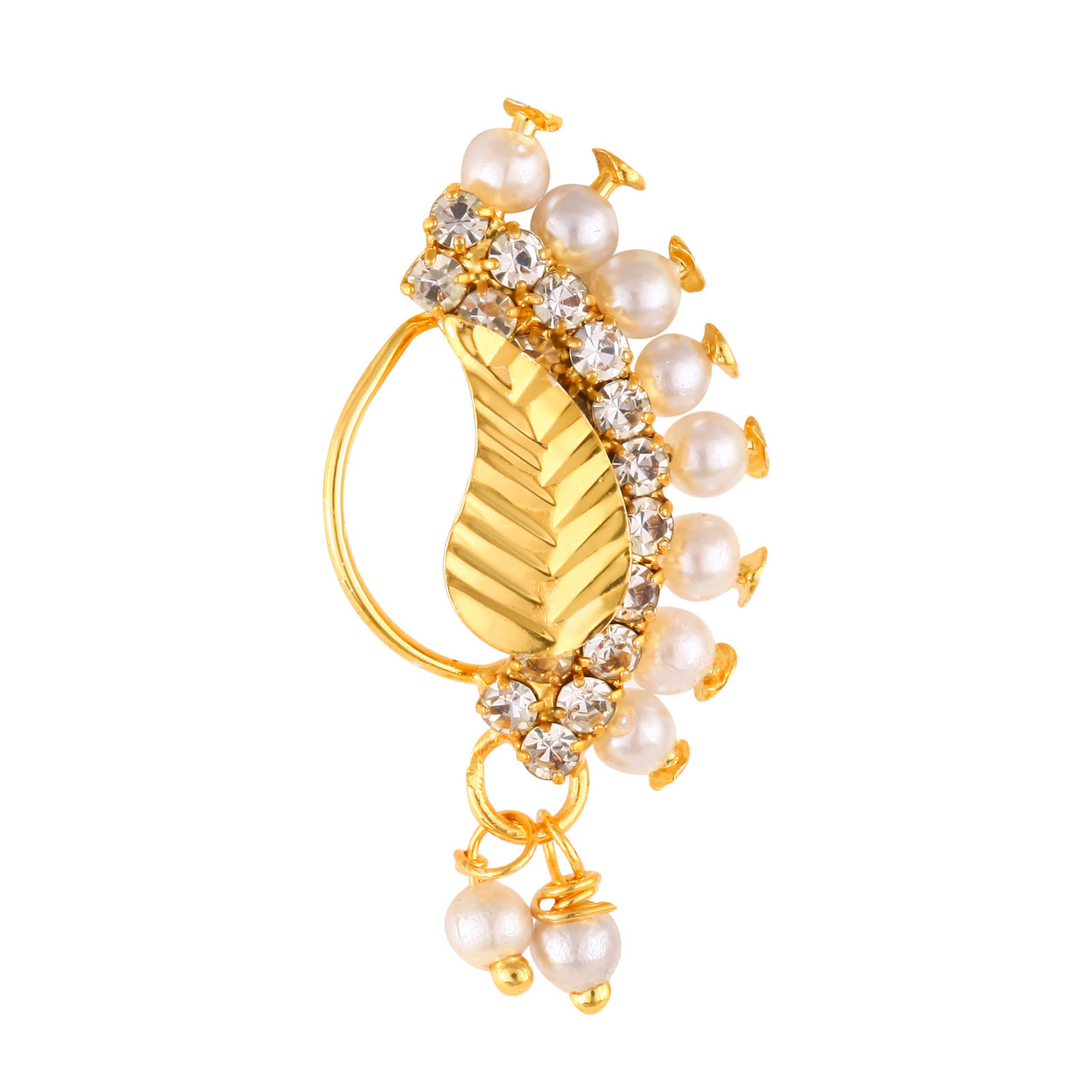 VIVASTRI Cubic Zirconia Gold-plated Plated Alloy Nathiya VIVASTRI Cubic Zirconia Gold-plated Plated Alloy Nathiya