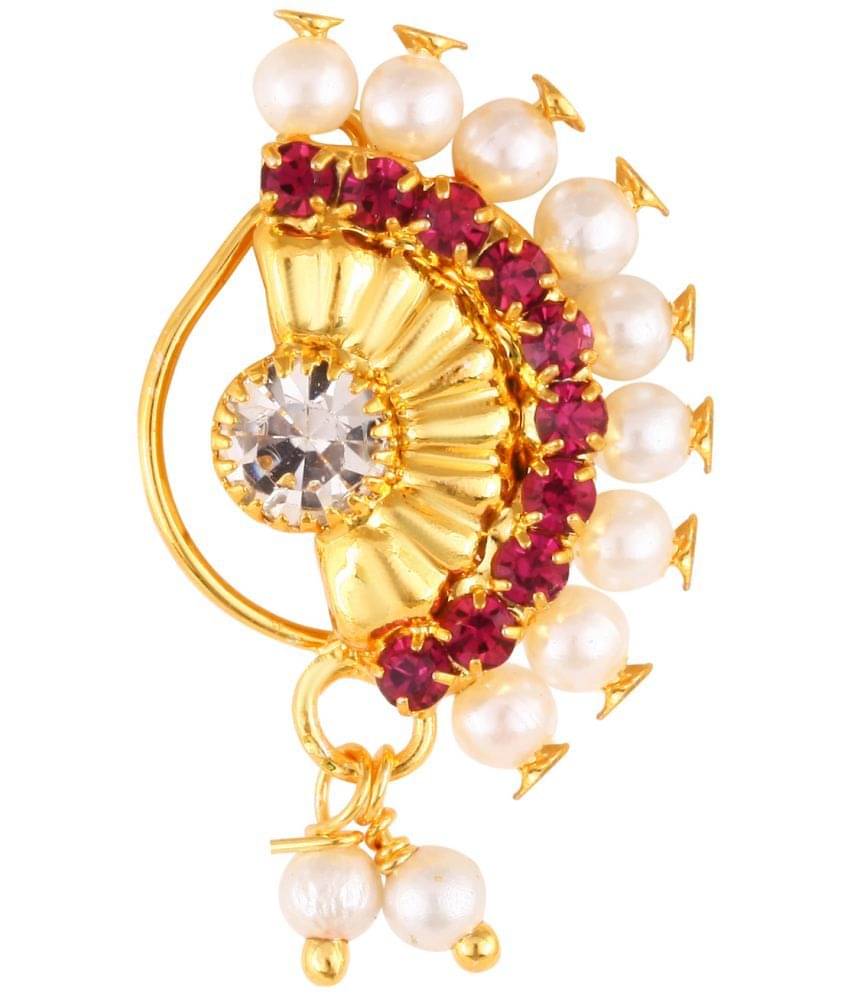VIVASTRI Cubic Zirconia Gold-plated Plated Alloy Nathiya VIVASTRI Cubic Zirconia Gold-plated Plated Alloy Nathiya