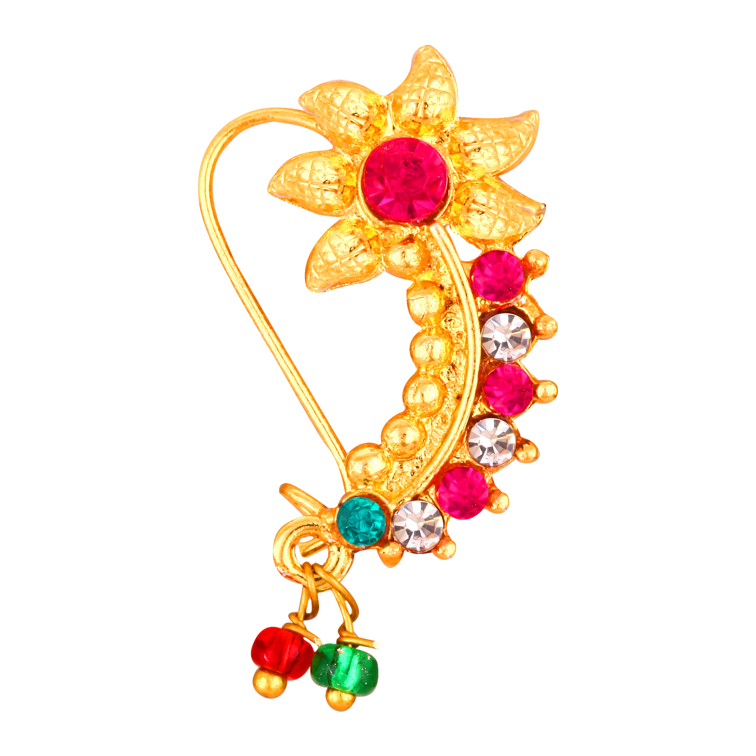 VIVASTRI Cubic Zirconia Gold-plated Plated Alloy Nathiya VIVASTRI Cubic Zirconia Gold-plated Plated Alloy Nathiya