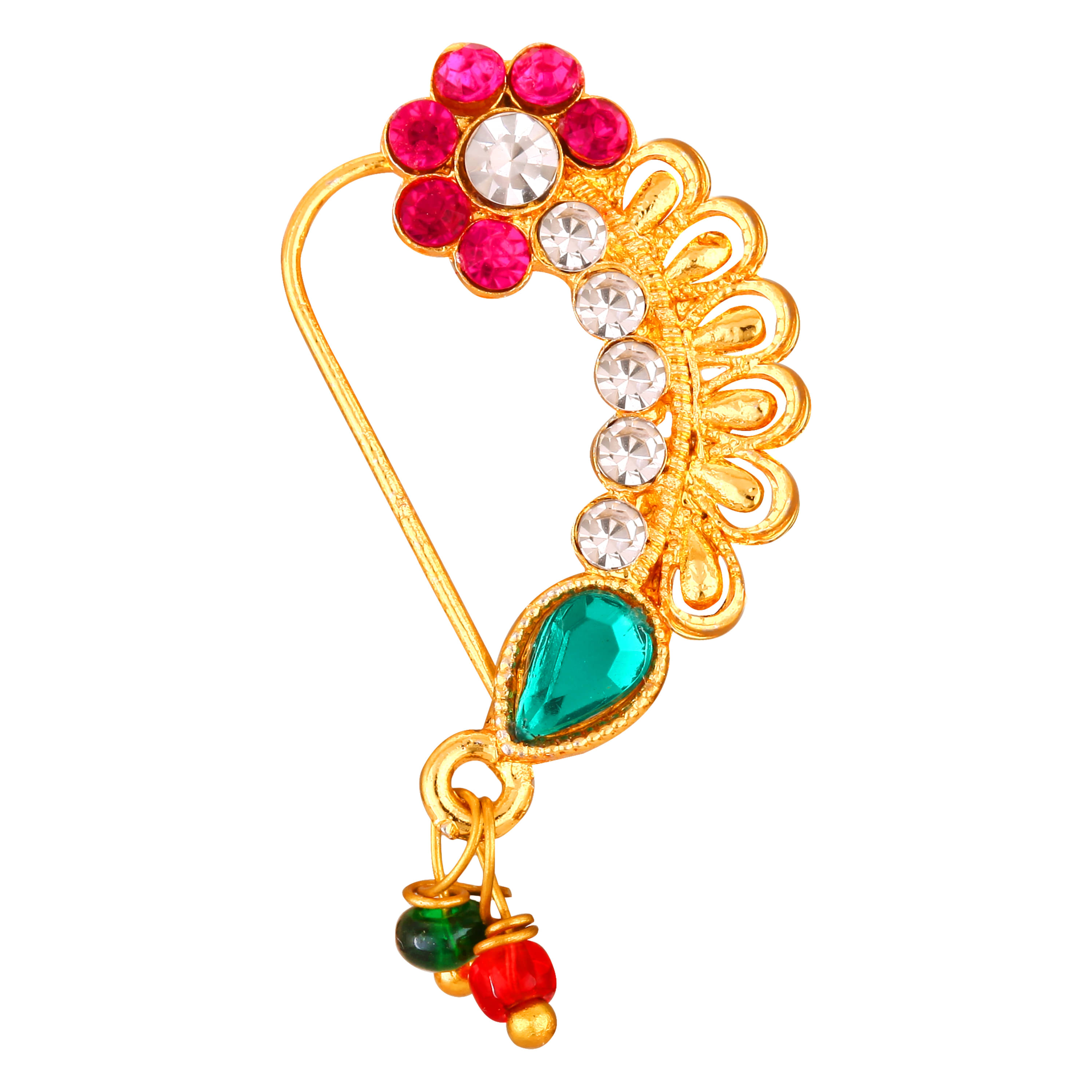 VIVASTRI Cubic Zirconia Gold-plated Plated Alloy Nathiya     			VIVASTRI Cubic Zirconia Gold-plated Plated Alloy Nathiya