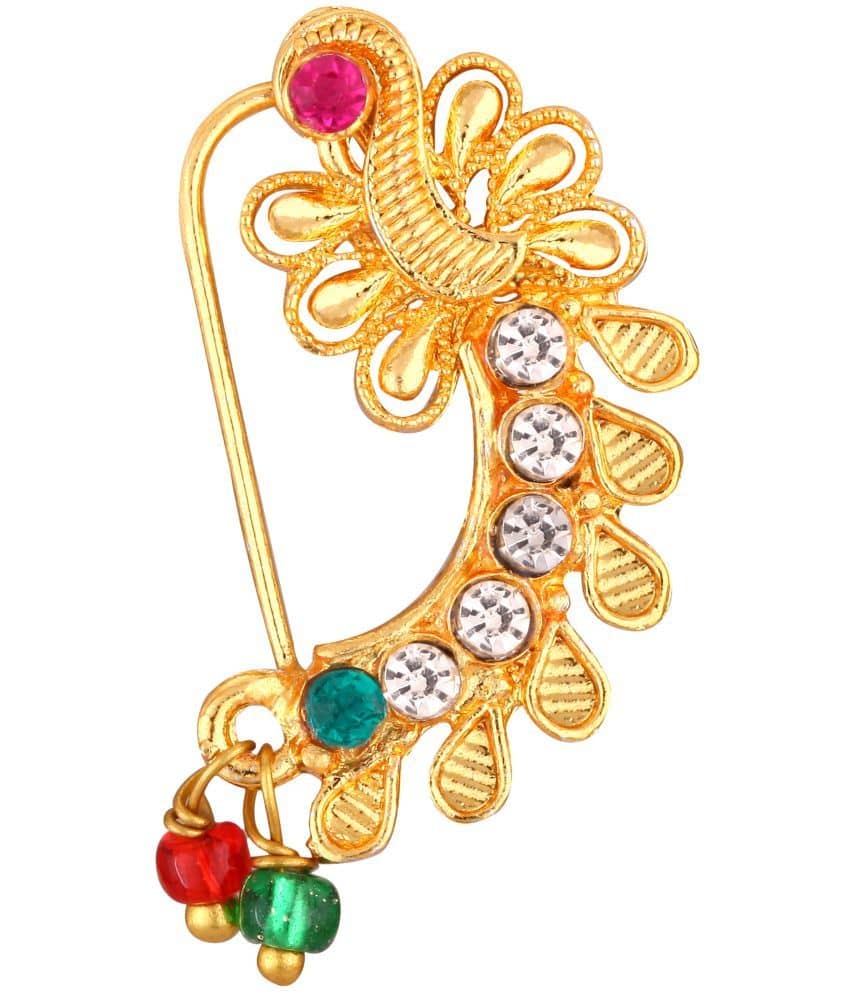VIVASTRI Cubic Zirconia Gold-plated Plated Alloy Nathiya
