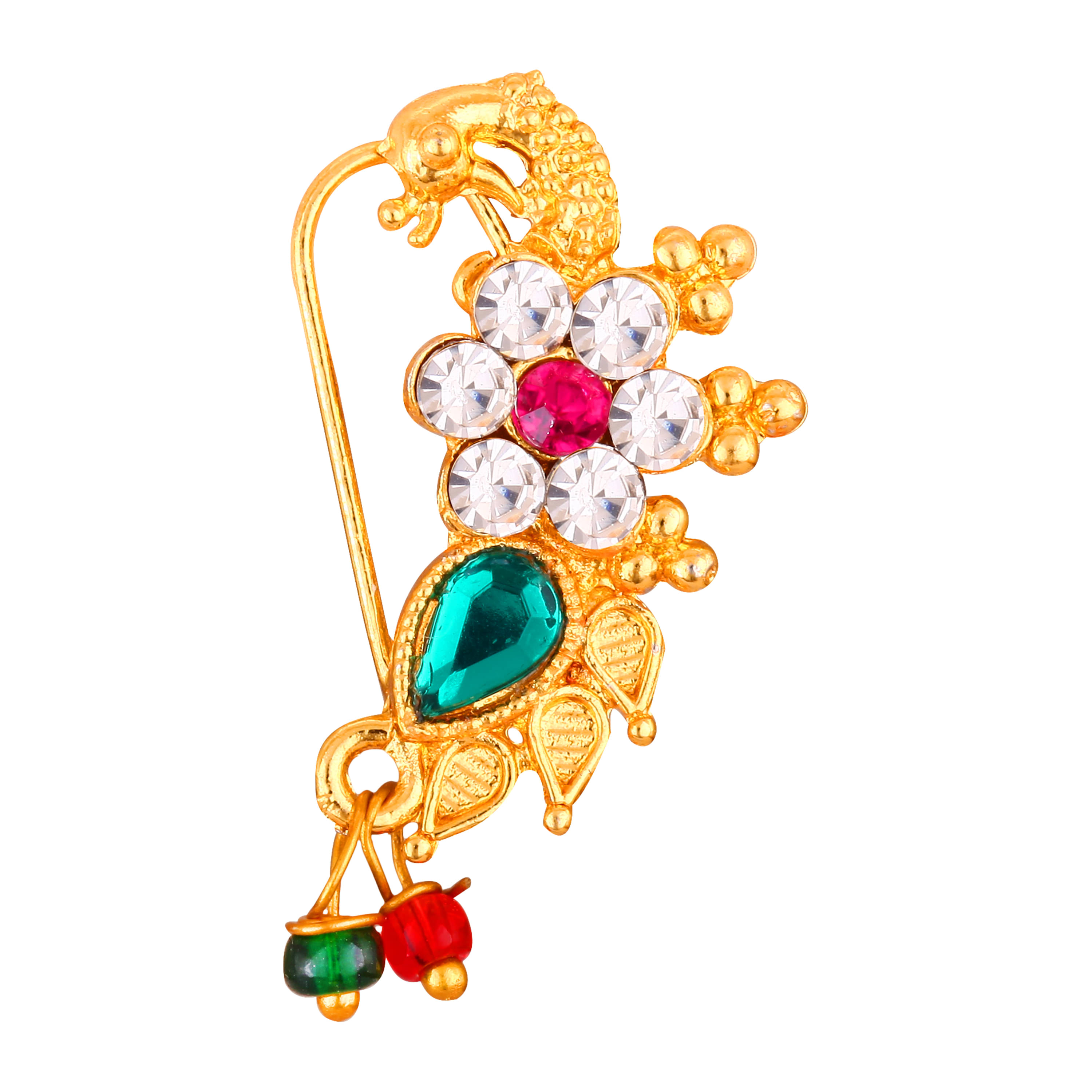 VIVASTRI Cubic Zirconia Gold-plated Plated Alloy Nathiya VIVASTRI Cubic Zirconia Gold-plated Plated Alloy Nathiya