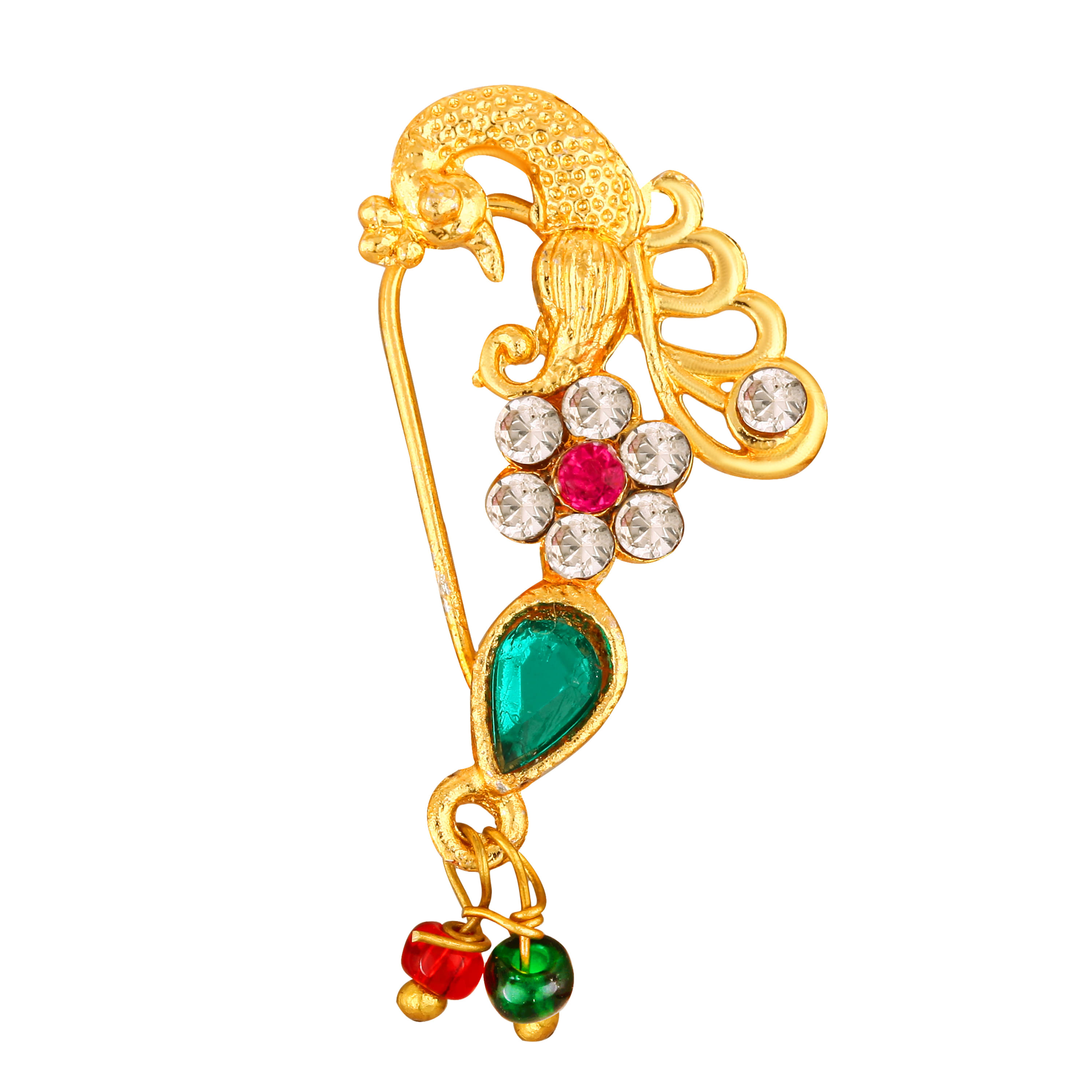 VIVASTRI Cubic Zirconia Gold-plated Plated Alloy Nathiya VIVASTRI Cubic Zirconia Gold-plated Plated Alloy Nathiya