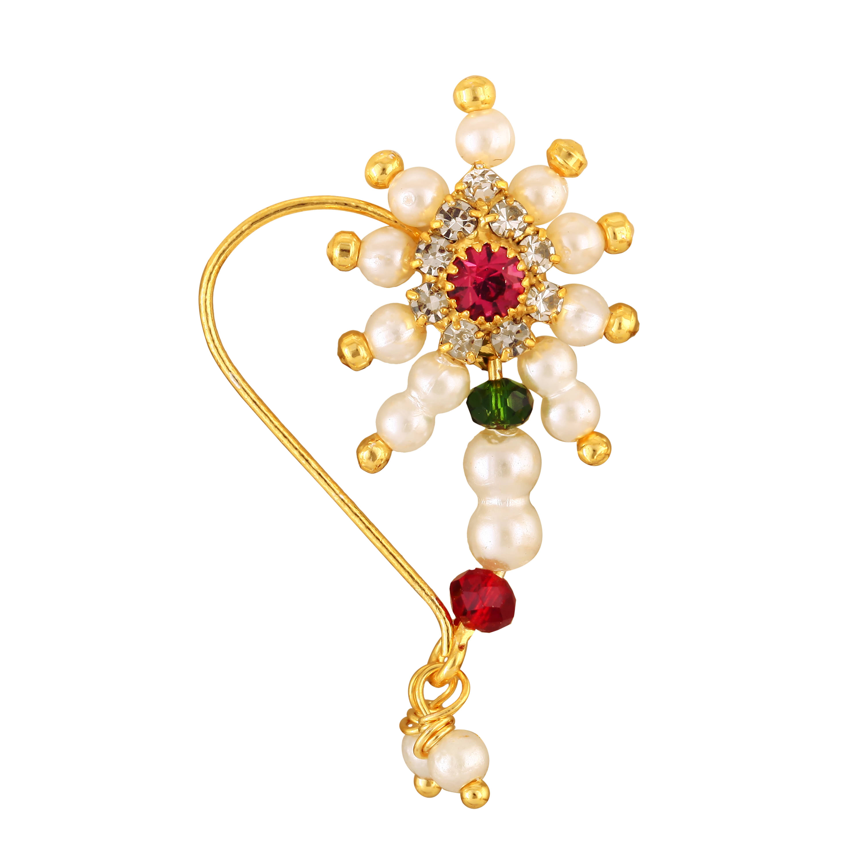 VIVASTRI Cubic Zirconia Gold-plated Plated Alloy Nathiya     			VIVASTRI Cubic Zirconia Gold-plated Plated Alloy Nathiya