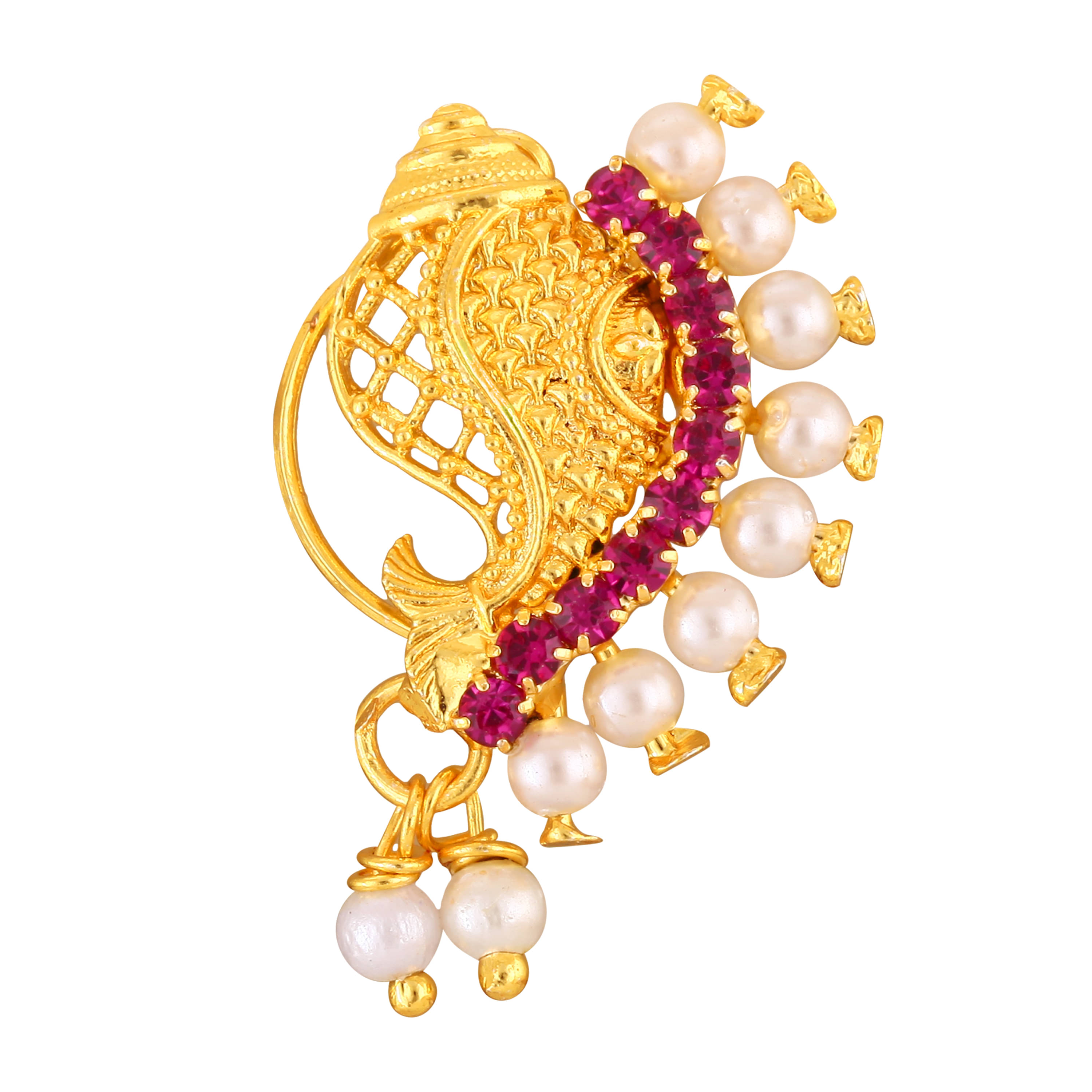 VIVASTRI Cubic Zirconia Gold-plated Plated Alloy Nathiya VIVASTRI Cubic Zirconia Gold-plated Plated Alloy Nathiya