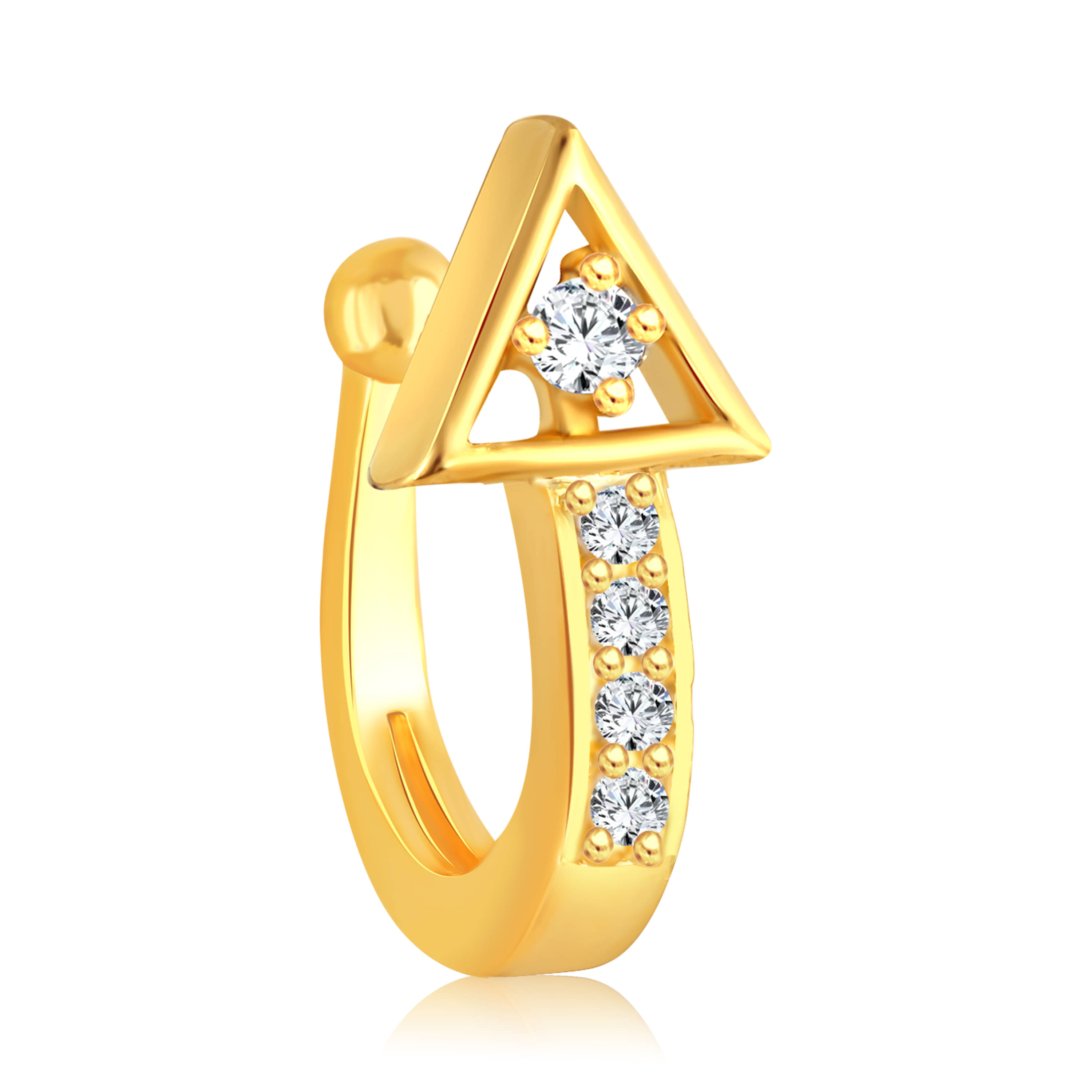 VIVASTRI Cubic Zirconia Gold-plated Plated Alloy Nathiya VIVASTRI Cubic Zirconia Gold-plated Plated Alloy Nathiya