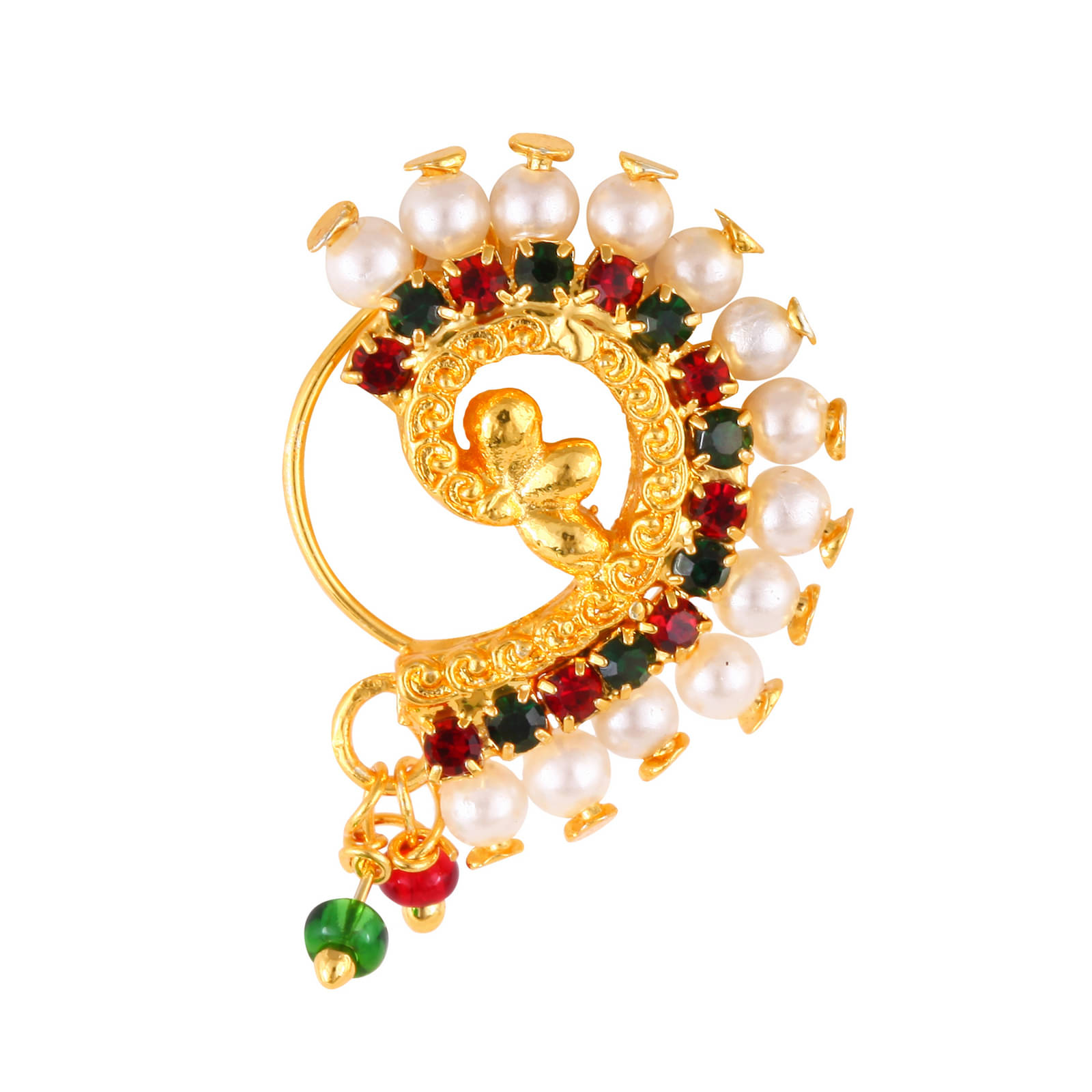 VIVASTRI Cubic Zirconia Gold-plated Plated Alloy Nathiya VIVASTRI Cubic Zirconia Gold-plated Plated Alloy Nathiya
