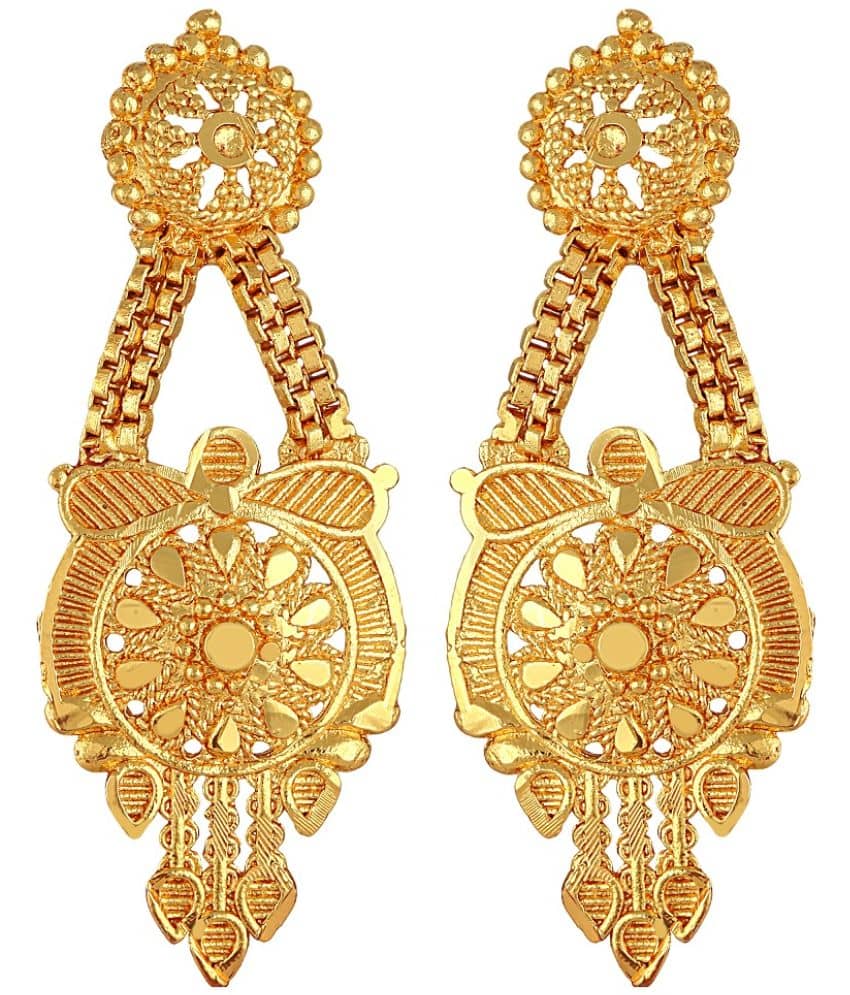 VIVASTRI Golden Stud Earrings ( Pack of 1 ) - Earrings | Buy online on ZillyBuy