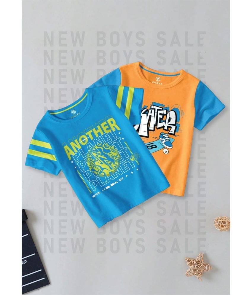     			CODEZ Pack of 2 Boys Cotton Blend T-Shirt ( Multi Color )