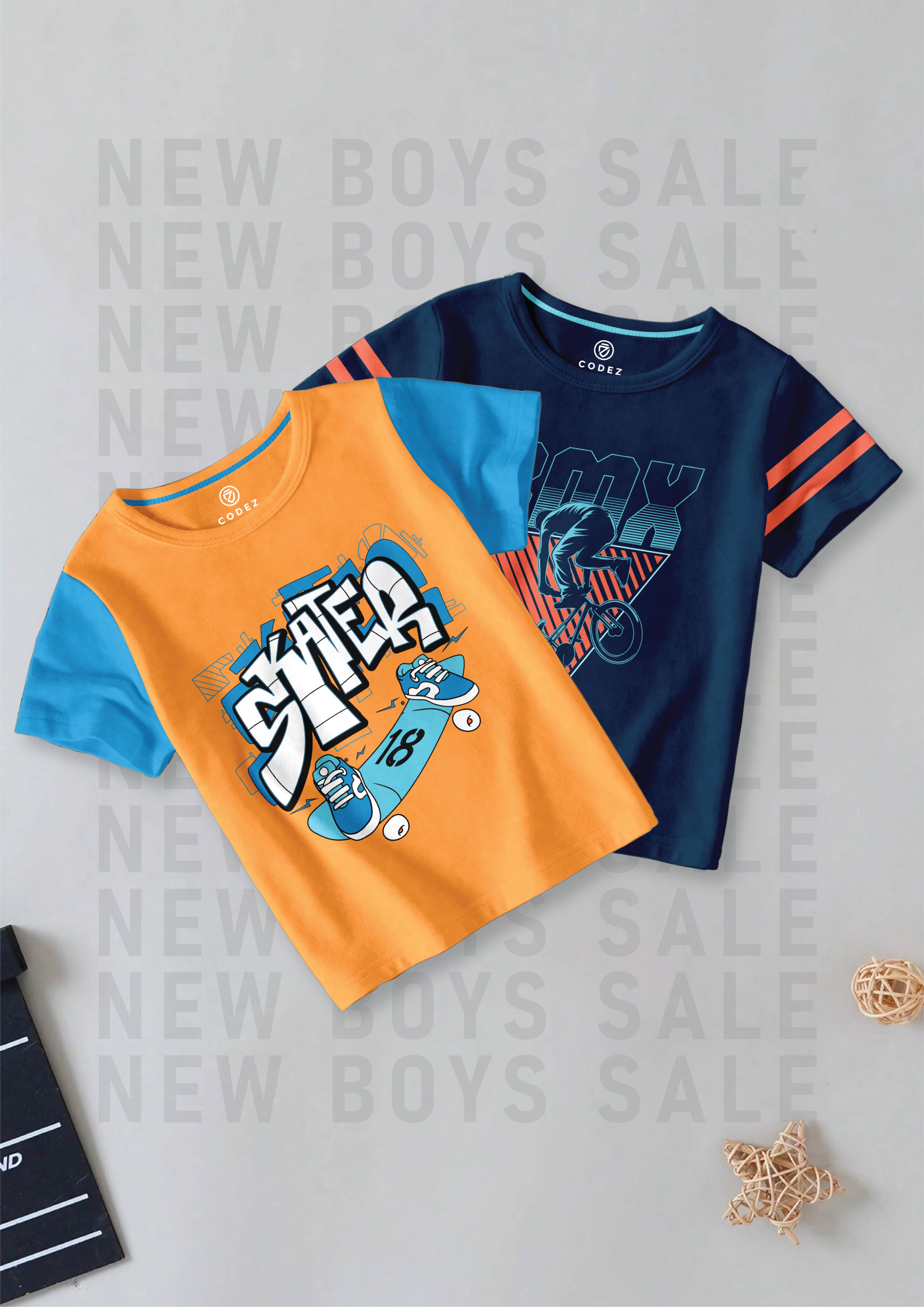     			CODEZ Pack of 2 Boys Cotton Blend T-Shirt ( Multi Color )