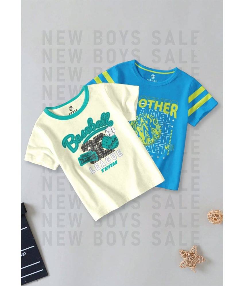     			CODEZ Pack of 2 Boys Cotton Blend T-Shirt ( Multi Color )