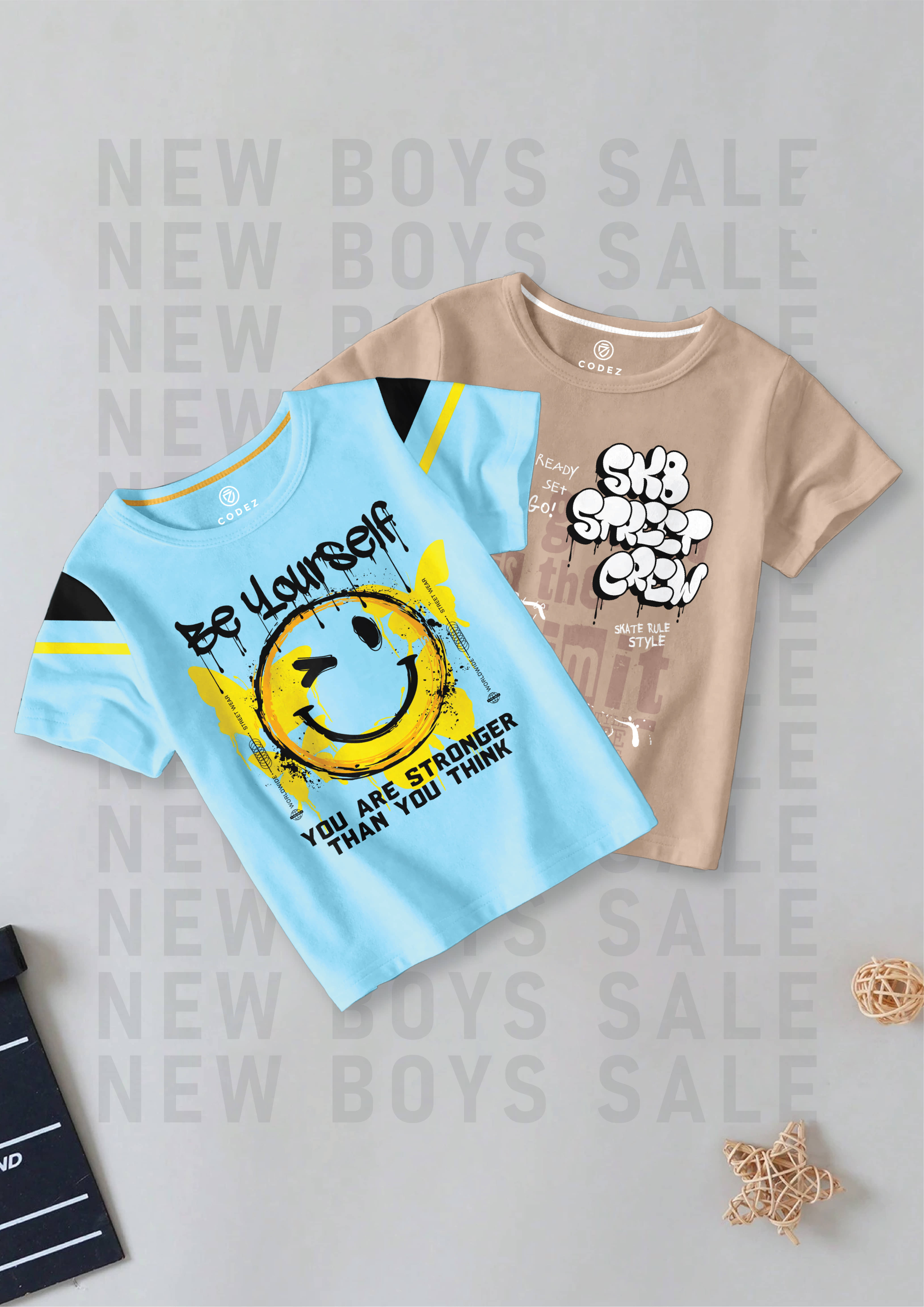 CODEZ Pack of 1 Boys Cotton Blend T-Shirt ( Multi Color )