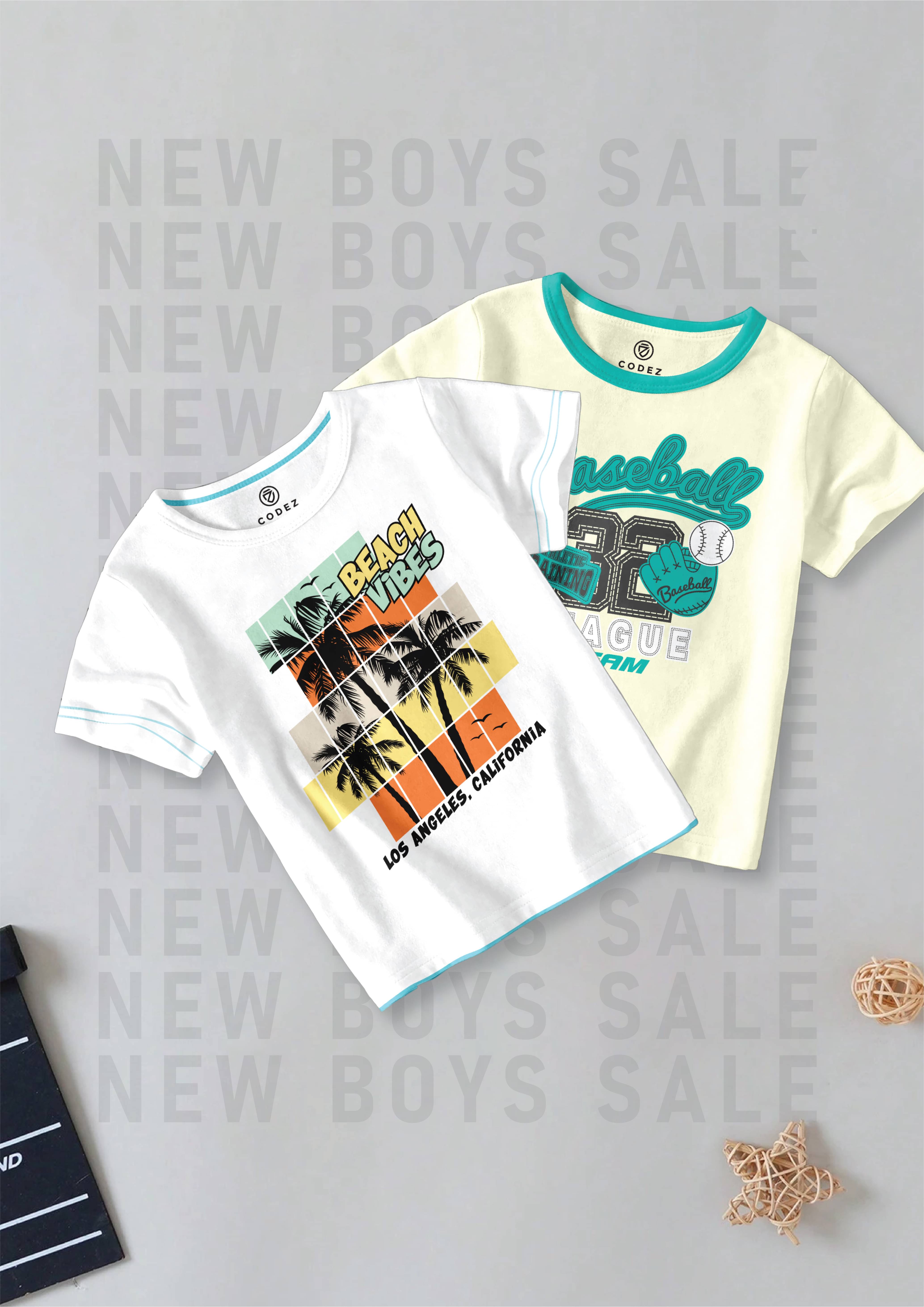     			CODEZ Pack of 2 Boys Cotton Blend T-Shirt ( Multi Color )
