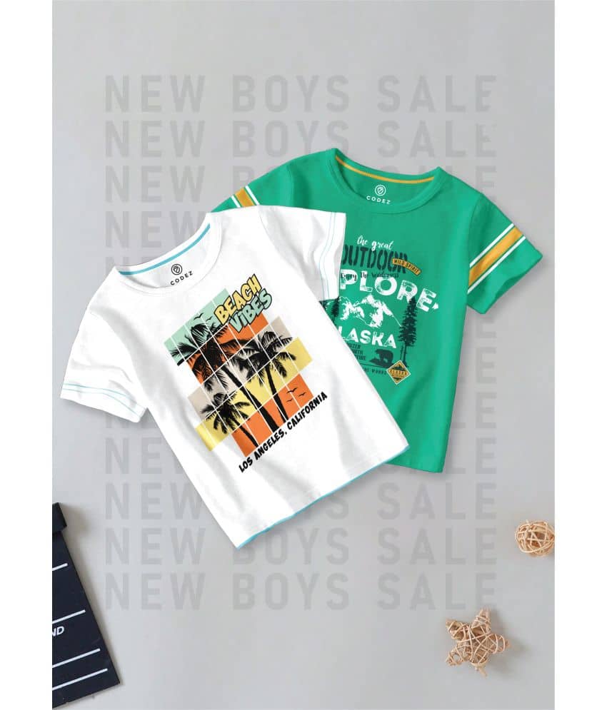 CODEZ Pack of 3 Boys Cotton Blend T-Shirt ( Multi Color )