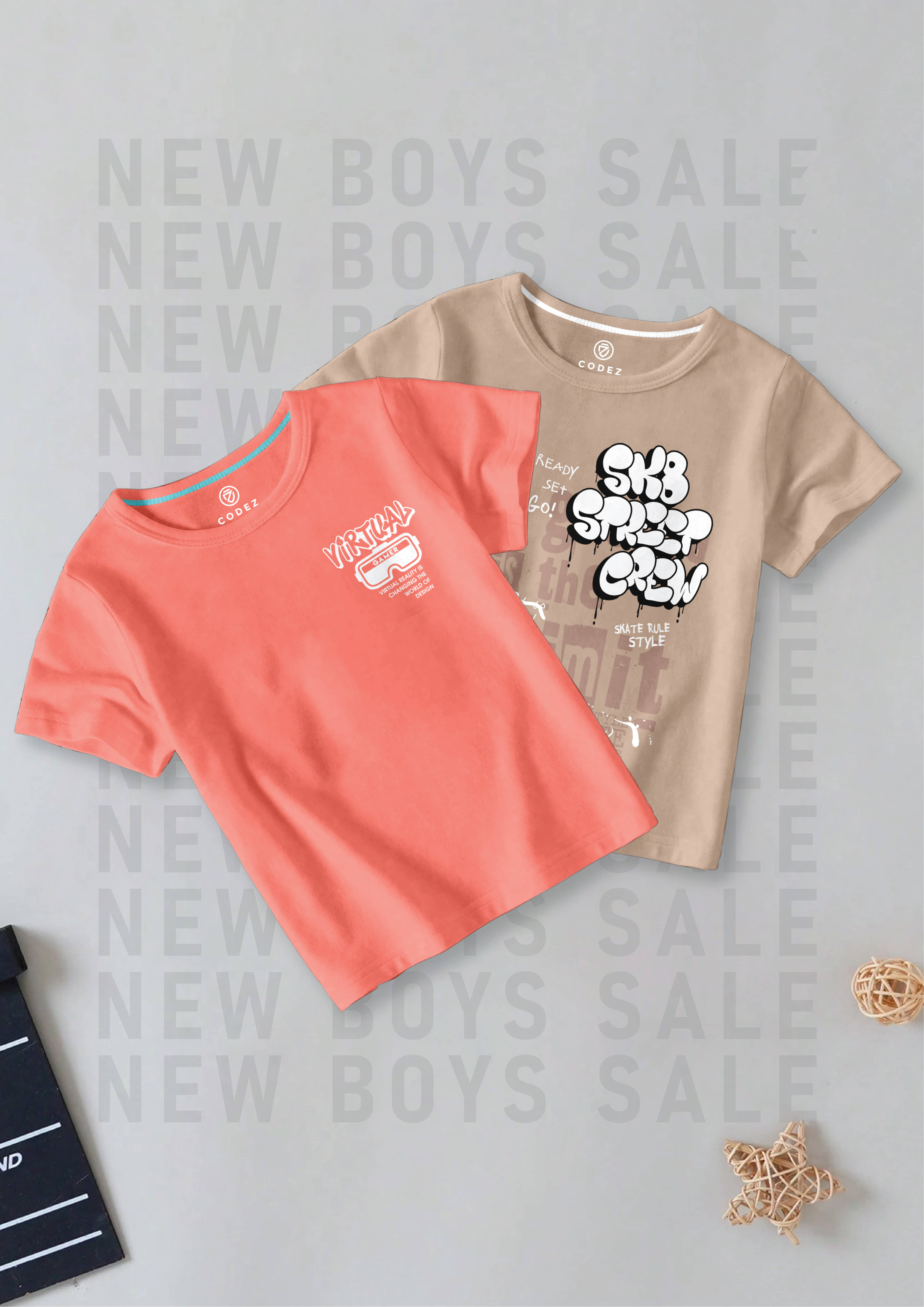 CODEZ Pack of 1 Boys Cotton Blend T-Shirt ( Multi Color )