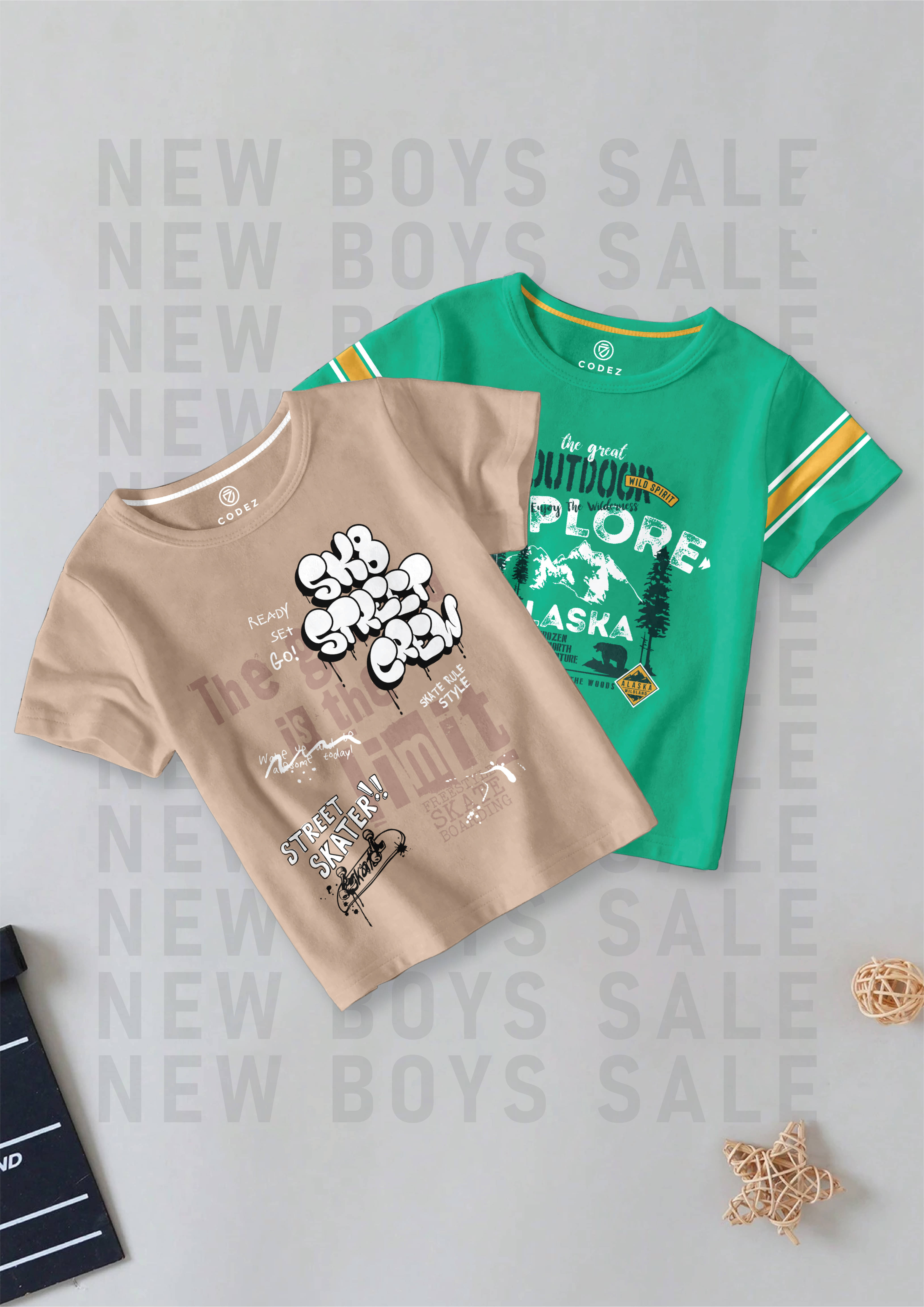     			CODEZ Pack of 1 Boys Cotton Blend T-Shirt ( Multi Color )