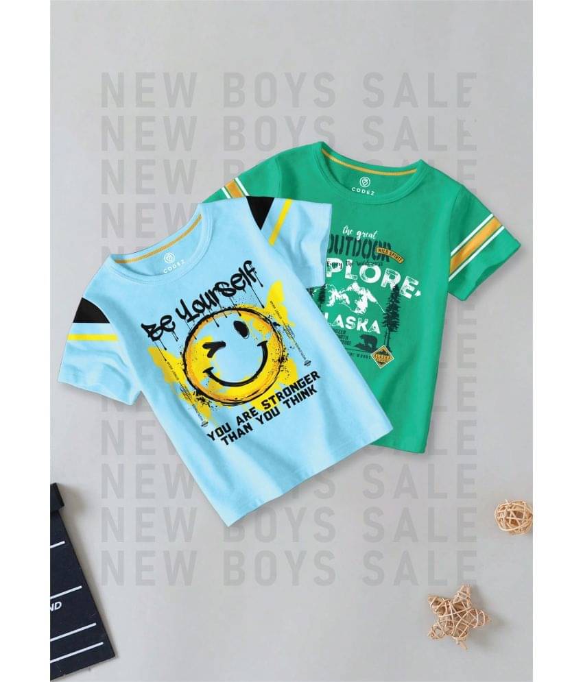     			CODEZ Pack of 2 Boys Cotton Blend T-Shirt ( Multi Color )