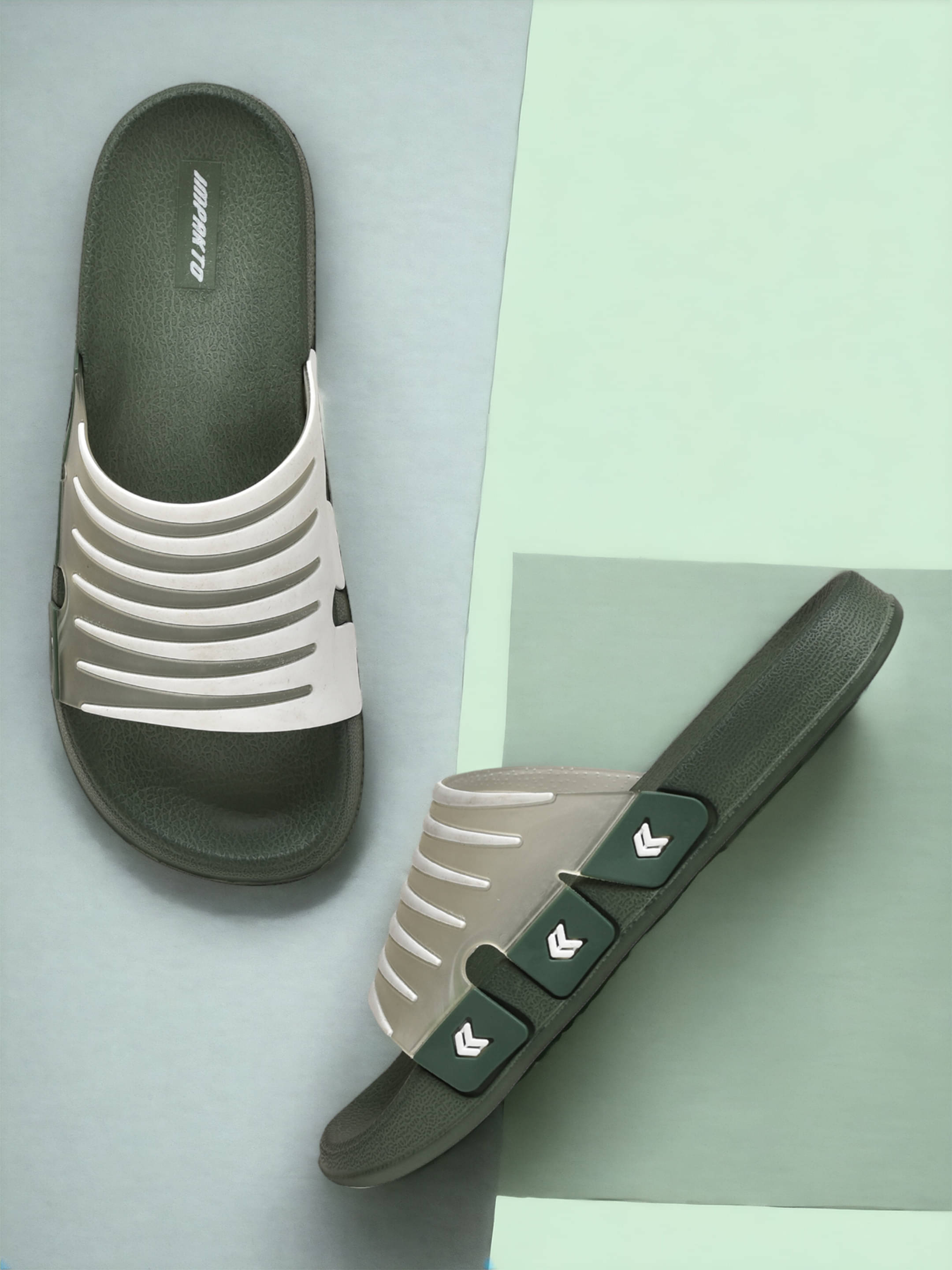     			Impakto Green Men's Slide Flip Flop