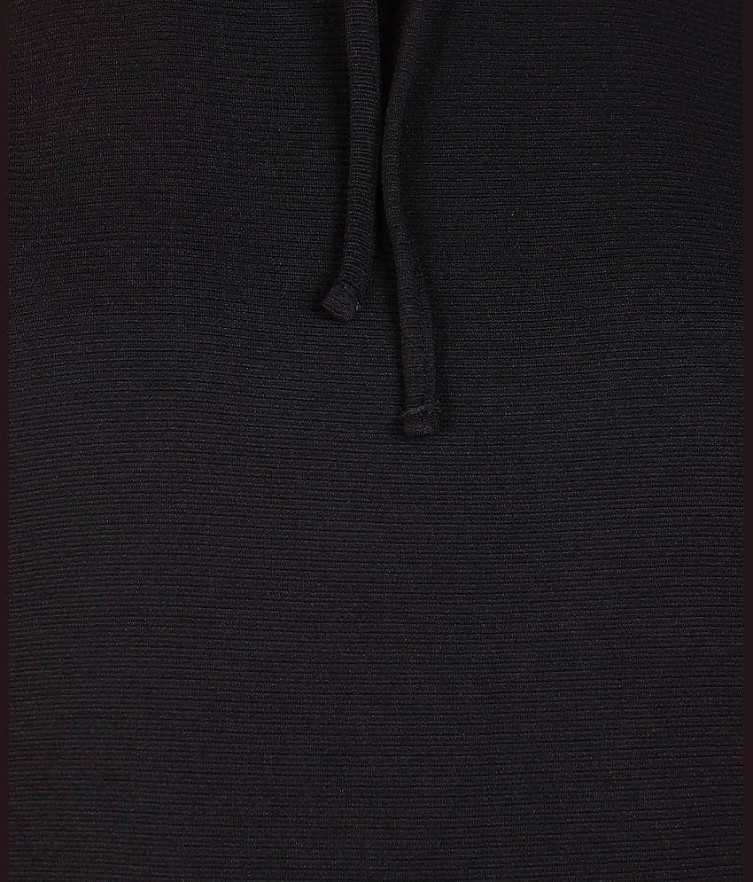 POPWINGS Women Self Design Sweatshirt With Joggers Co-Ord Set ( Black )