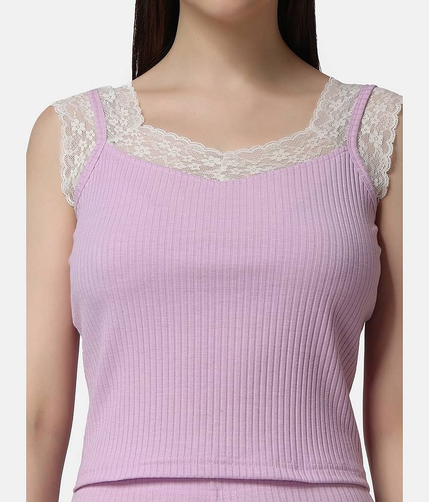 POPWINGS Women Solid Top With Trousers Co-Ord Set ( Black )