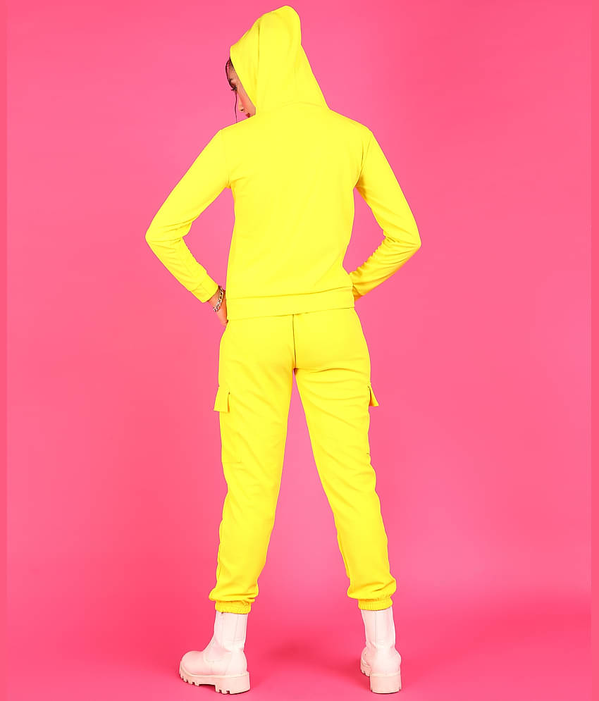 POPWINGS Women Self Design Sweatshirt With Joggers Co-Ord Set ( Black )