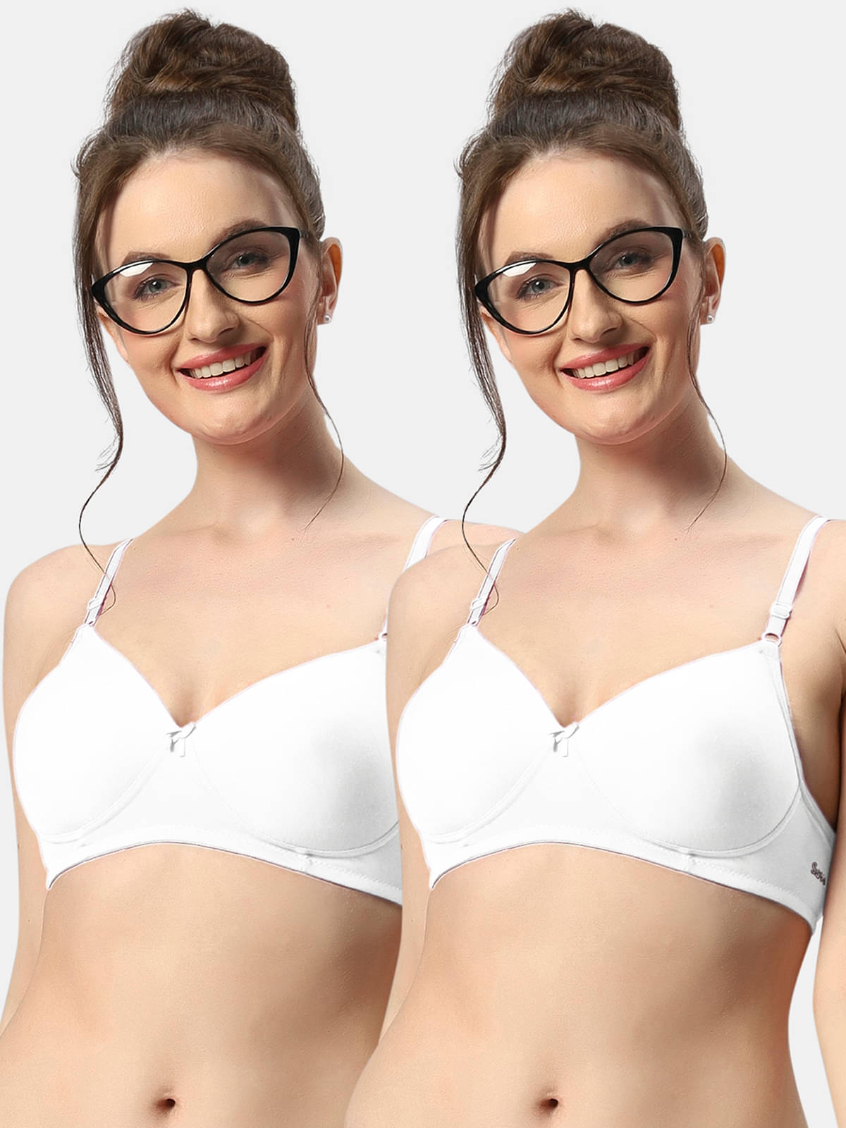     			Sonari Pack of 2 Polyester Women's T-Shirt Bra ( White ) 007whitewhite