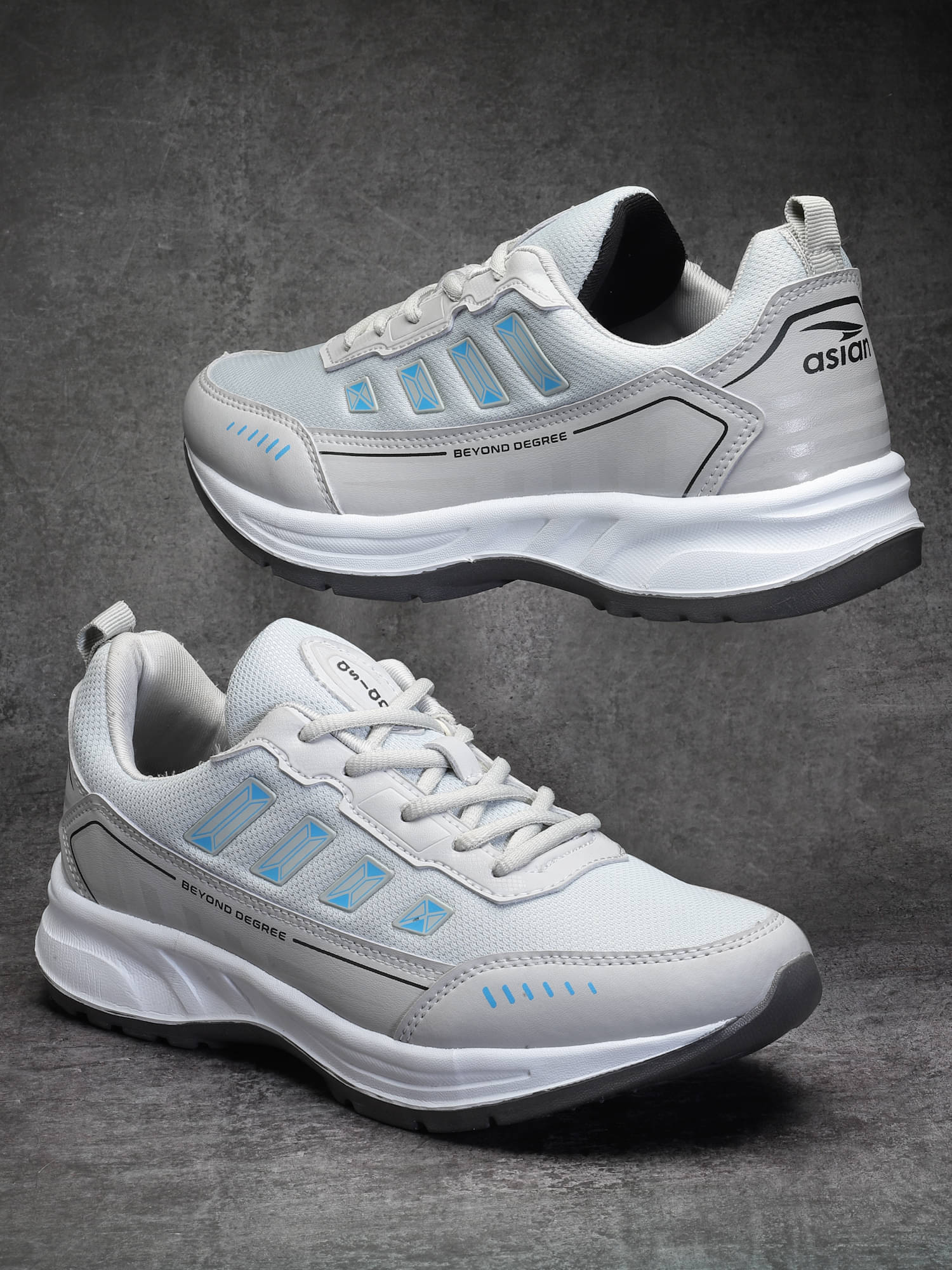 ASIAN PLATINUM-04 Light Grey Men's Sports Running Shoes     			ASIAN PLATINUM-04 Light Grey Men's Sports Running Shoes