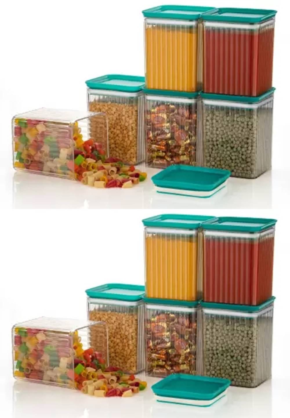 Analog Kitchenware Dal/Pasta/Grocery PET Sea Green Multi-Purpose Container ( Set of 12 ) Analog Kitchenware Dal/Pasta/Grocery PET Sea Green Multi-Purpose Container ( Set of 12 )