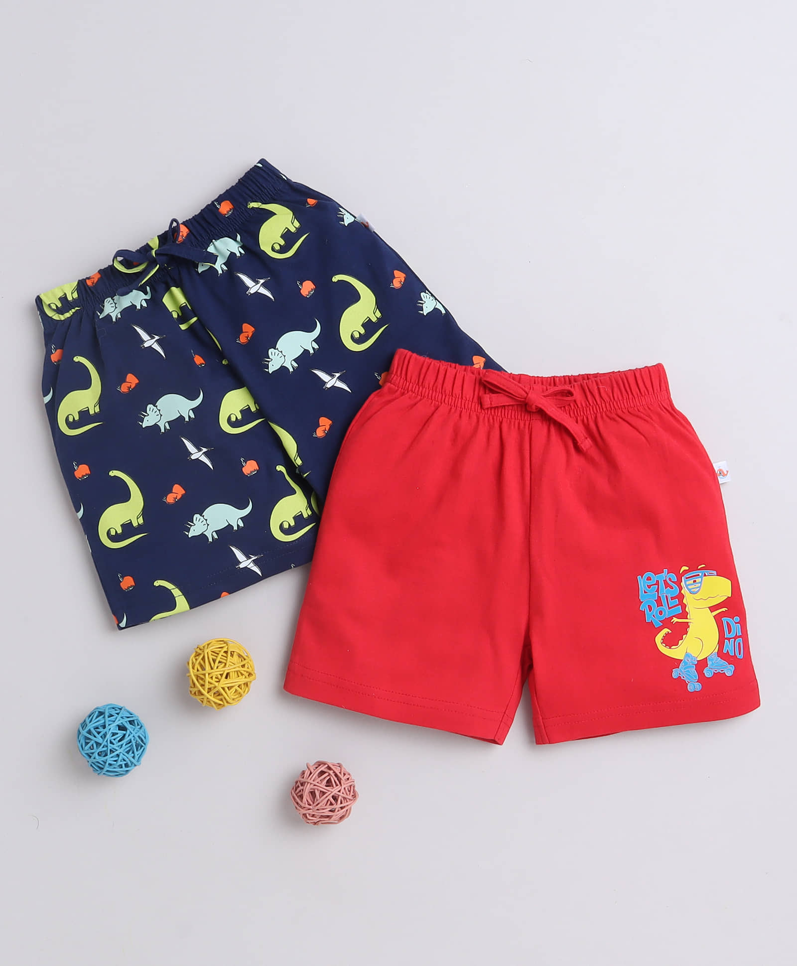 BUMZEE Navy & Red Boys Shorts Pack Of 2 Age - 12-18 Months