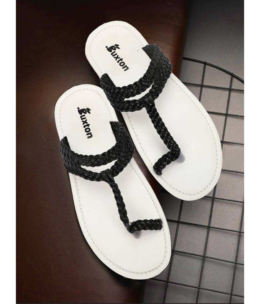     			Buxton Black Men's Leather Slipper