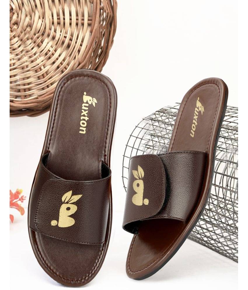     			Buxton Brown Men's Slide Flip Flop