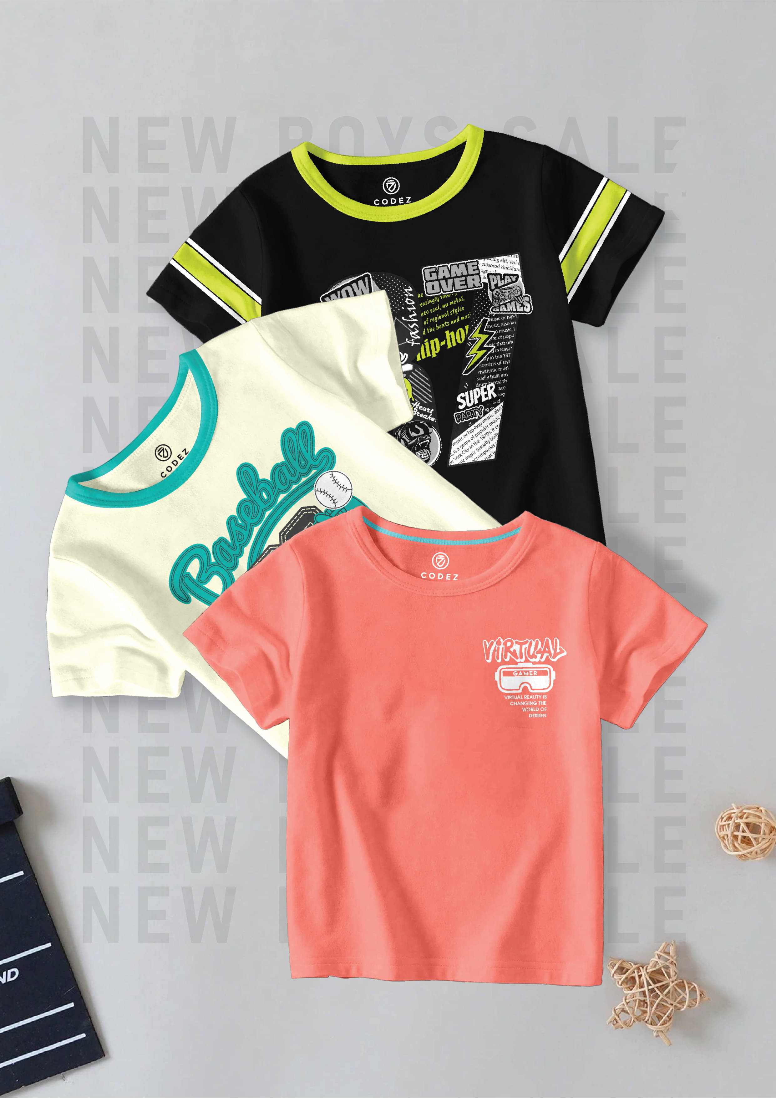     			CODEZ Pack of 1 Boys Cotton Blend T-Shirt ( Multi Color )