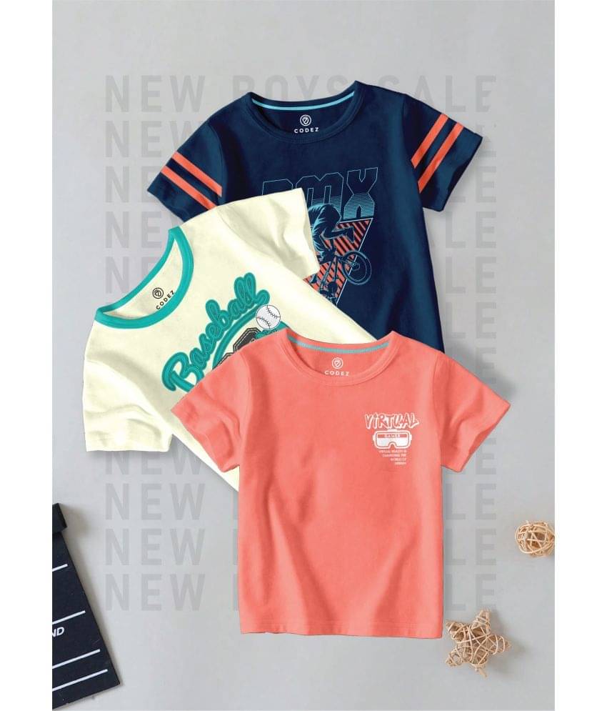     			CODEZ Pack of 1 Boys Cotton Blend T-Shirt ( Multi Color )