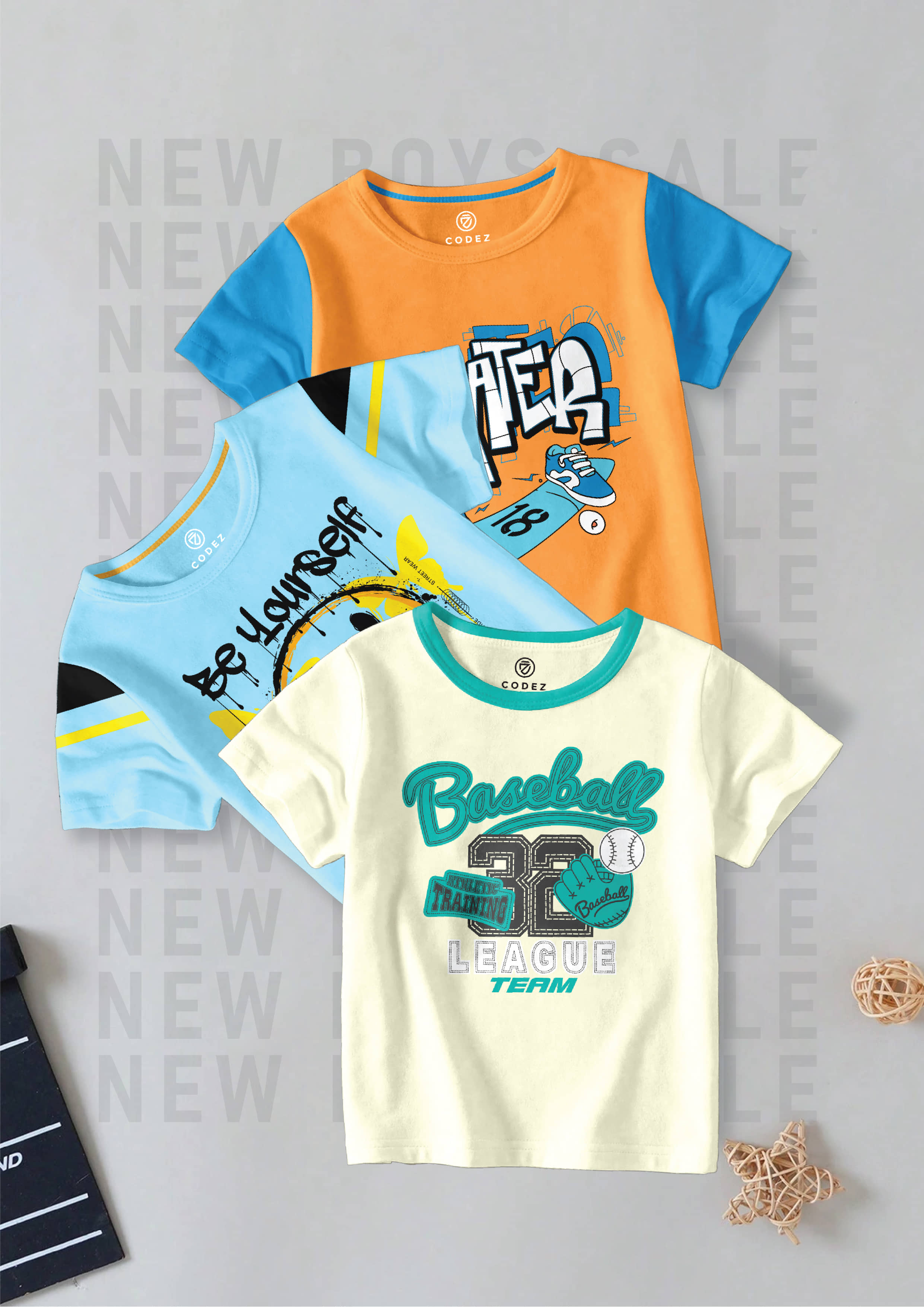 CODEZ Pack of 1 Boys Cotton Blend T-Shirt ( Multi Color )