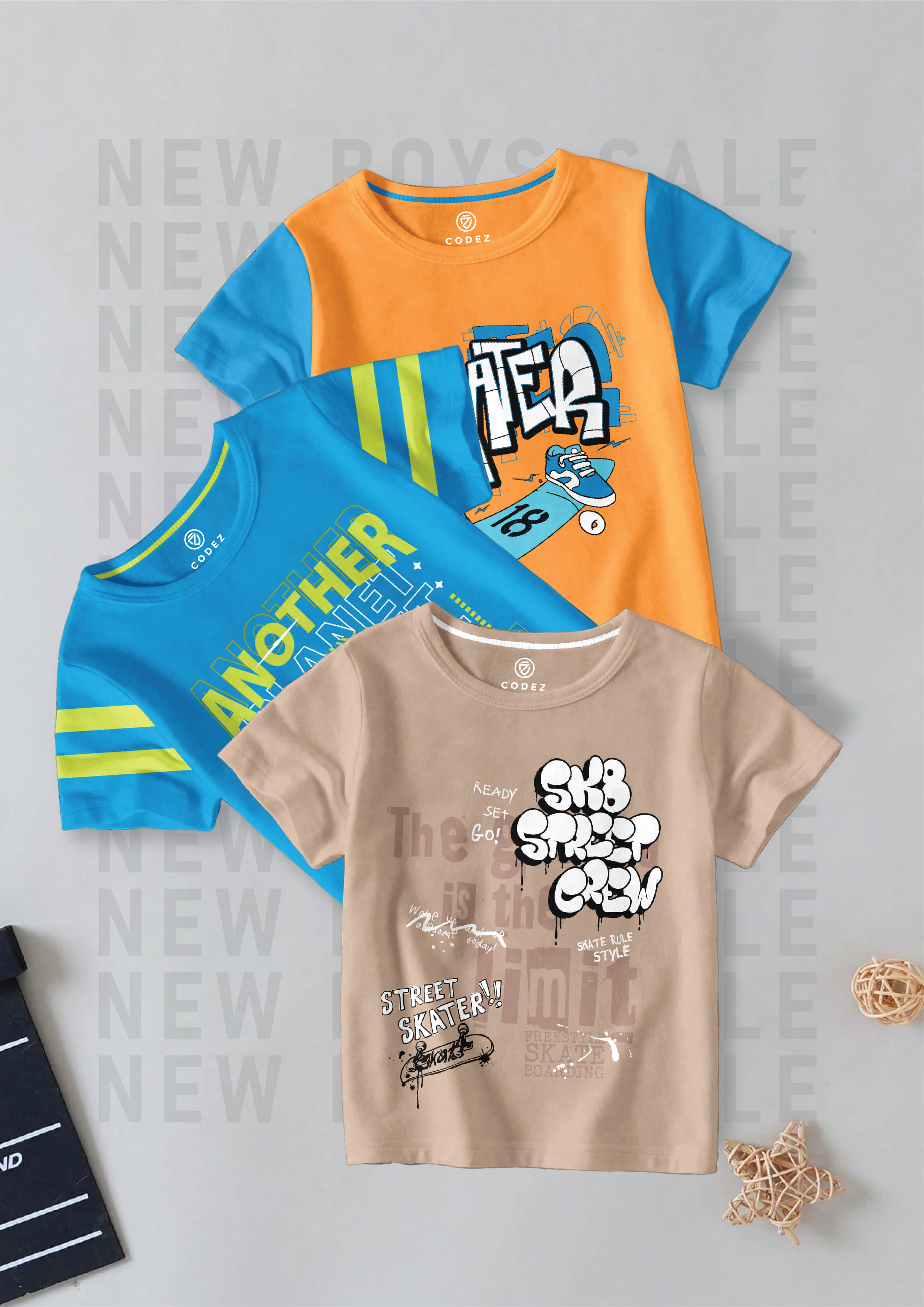 CODEZ Pack of 2 Boys Cotton Blend Polo T-Shirt ( Multi Color )