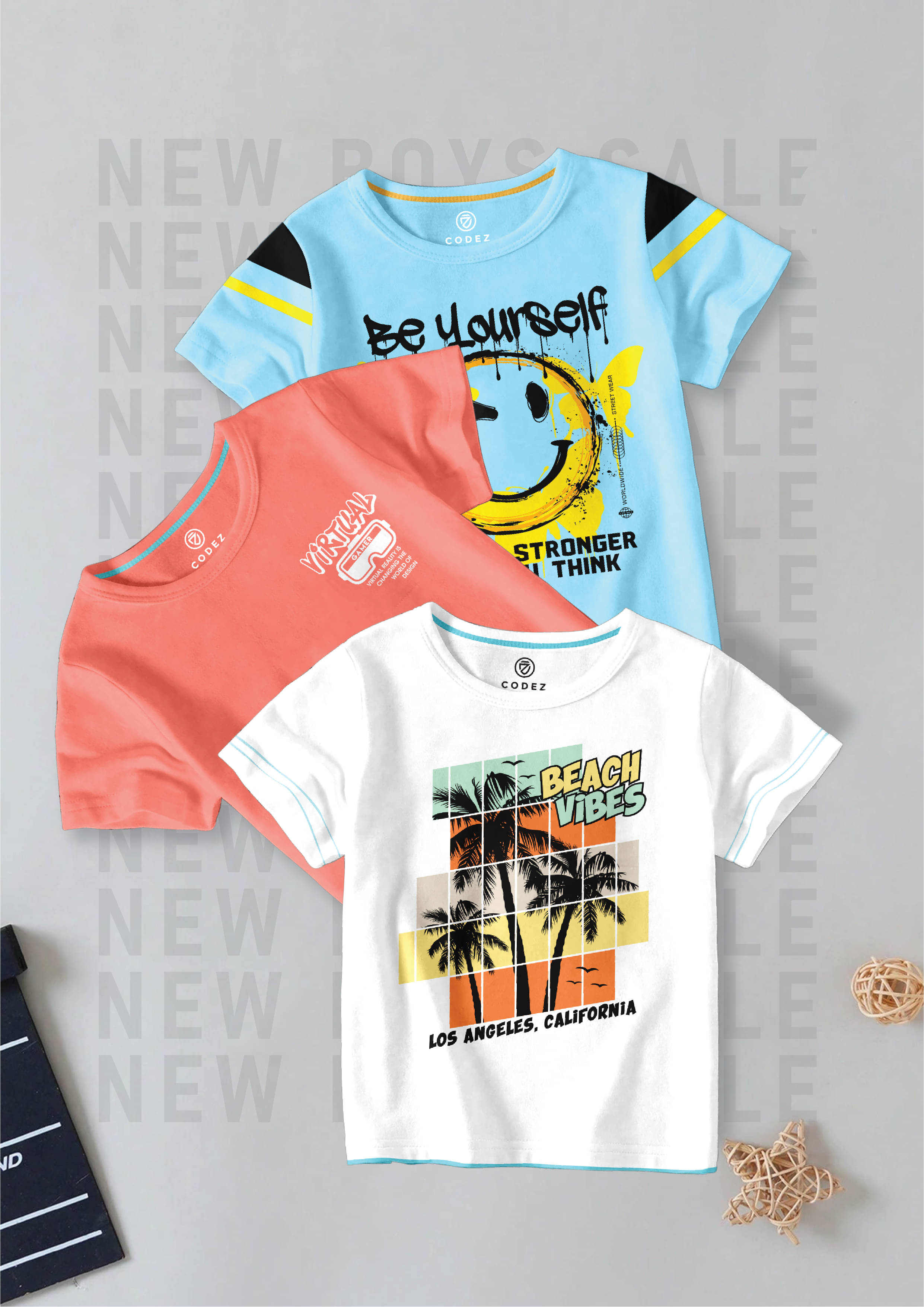     			CODEZ Pack of 1 Boys Cotton Blend T-Shirt ( Multi Color )