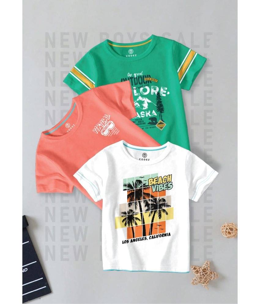     			CODEZ Pack of 5 Boys Cotton Blend T-Shirt ( Multi Color )