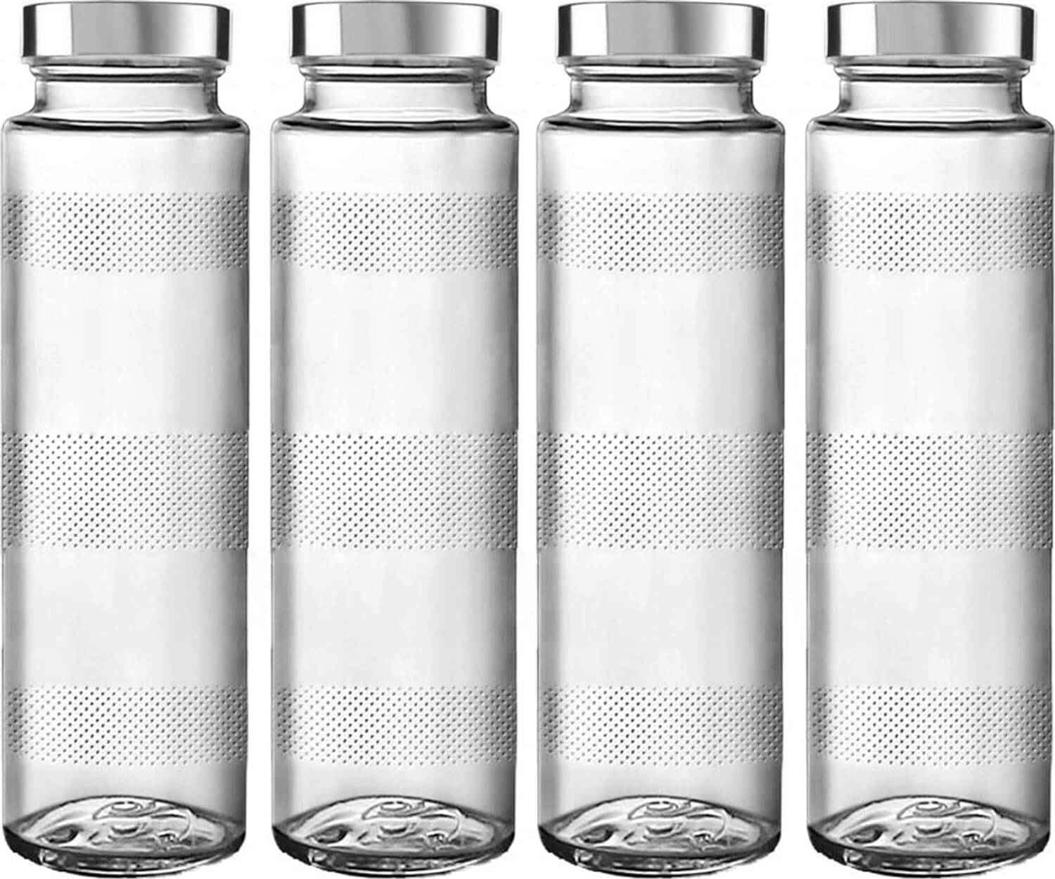     			CROCO JAR Glass Food Grade Water Bottle Transparent Water Bottle 750 mL ( Set of 4 )