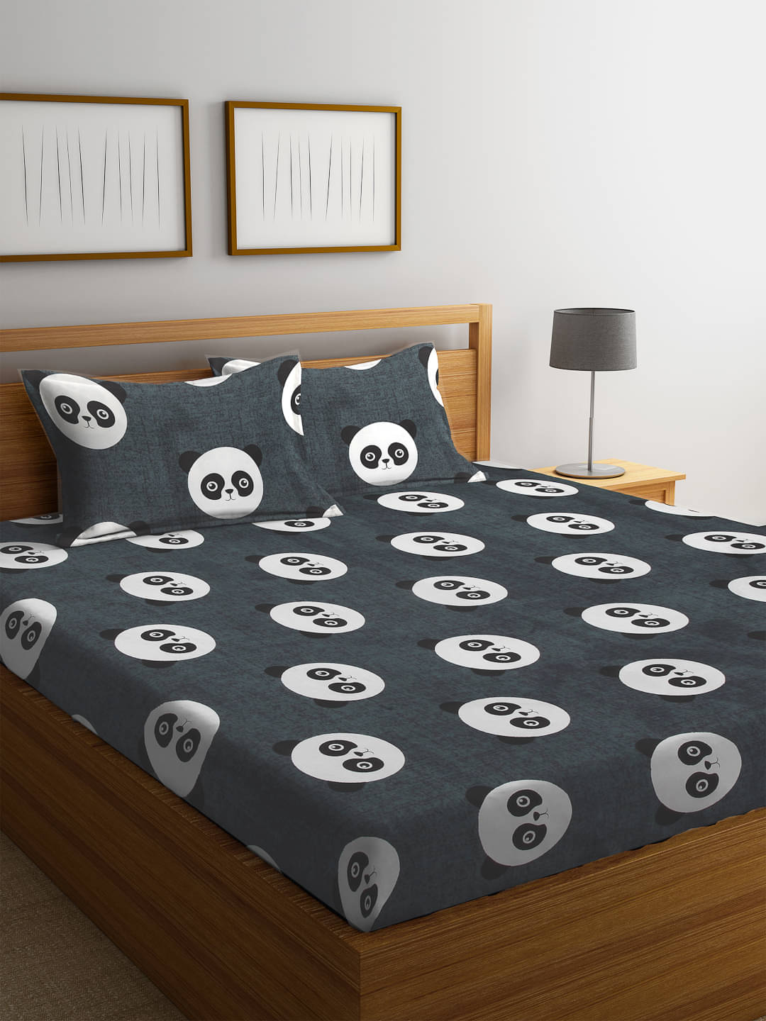 FABINALIV Poly Cotton 1 Double Bedsheet with 2 Pillow Covers ( Grey )     			FABINALIV Poly Cotton 1 Double Bedsheet with 2 Pillow Covers ( Grey )