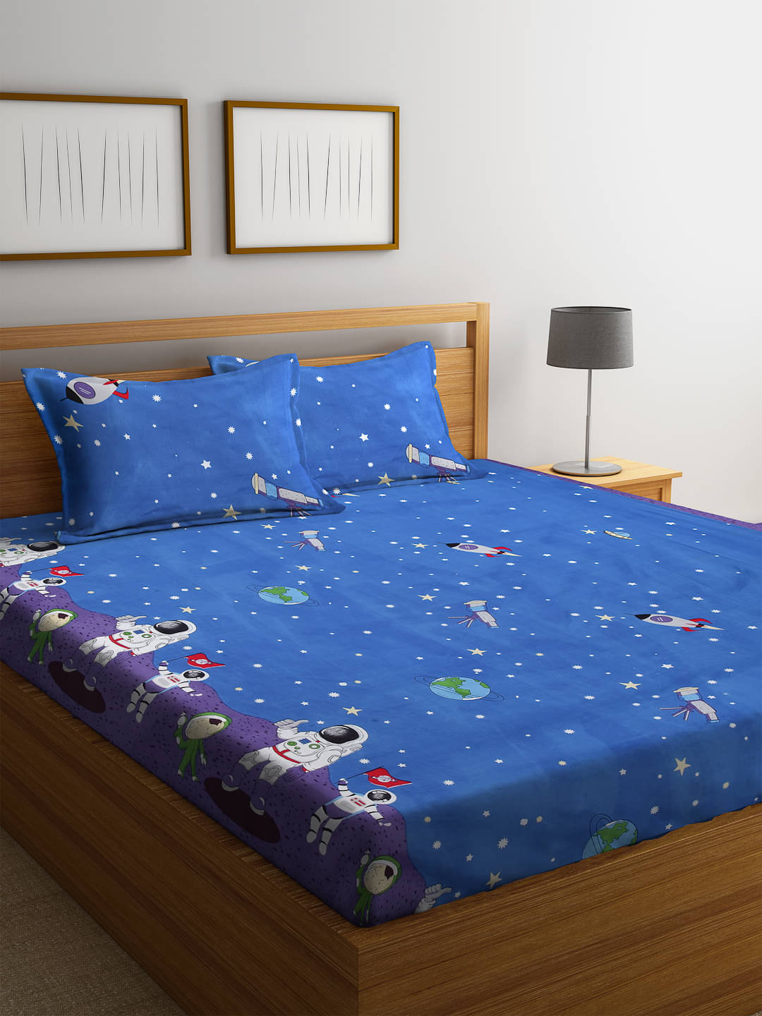 FABINALIV Poly Cotton 1 Double Bedsheet with 2 Pillow Covers ( Blue ) FABINALIV Poly Cotton 1 Double Bedsheet with 2 Pillow Covers ( Blue )