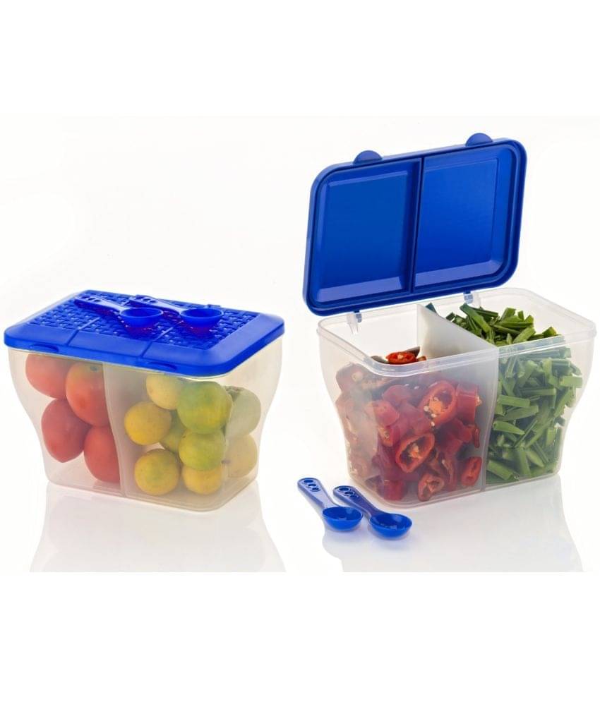     			FIT4CHEF Fridge Container Set PET Blue Multi-Purpose Container ( Set of 2 )