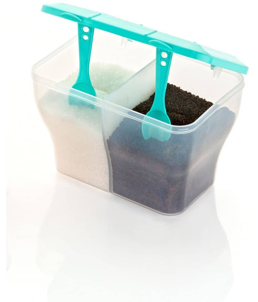 FIT4CHEF Tea Coffee Container PET Aqua Green Dal Container ( Set of 1 )