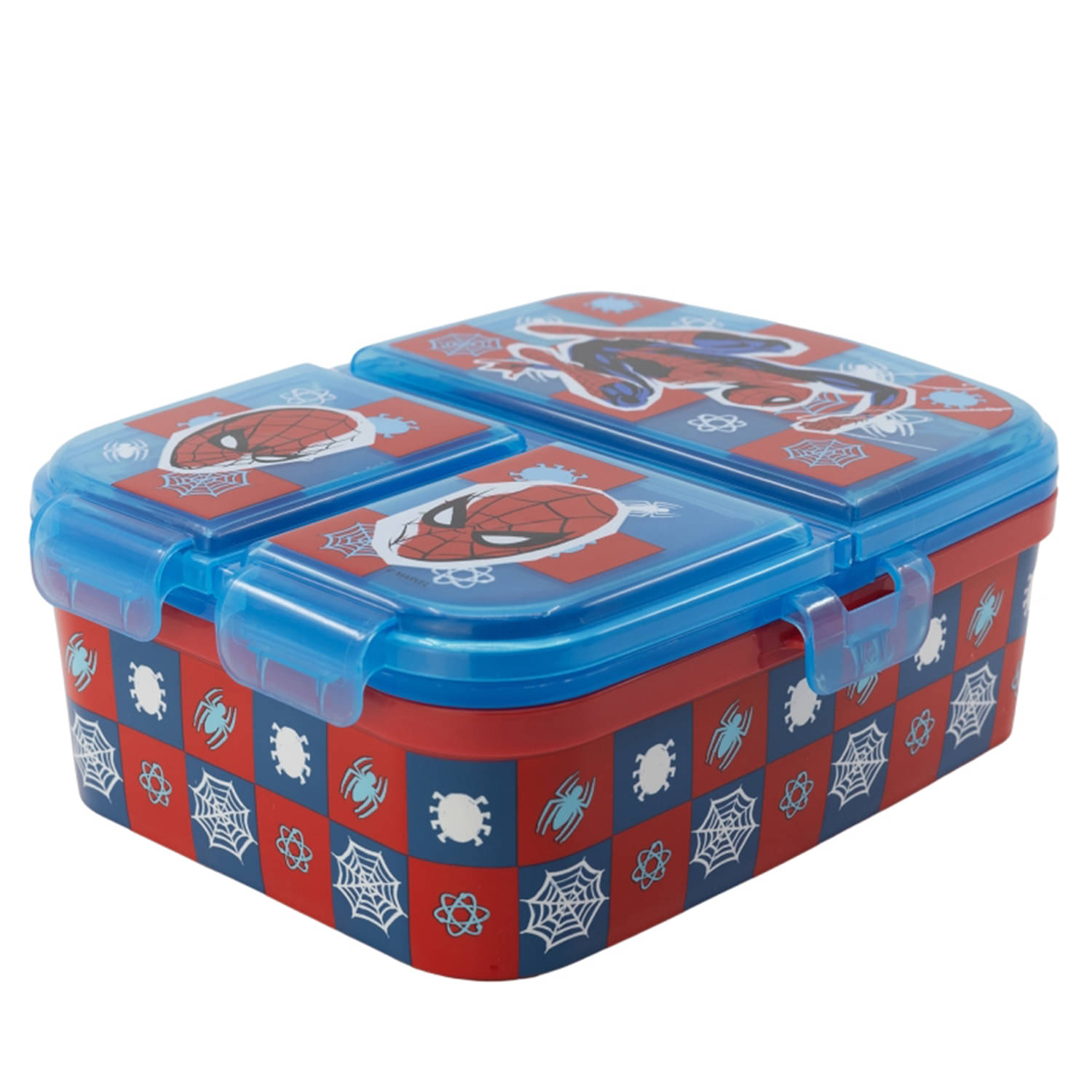    			Gluman Red Disney Spiderman Partition Lunch Box for Kids with Snap Lock Closure - 500ml