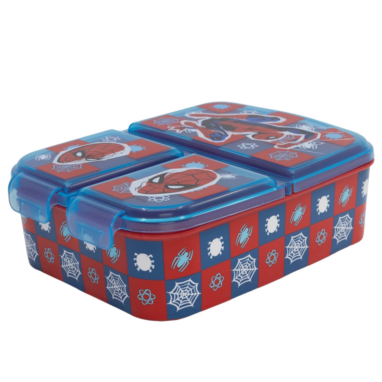     			Gluman Red Disney Spiderman Partition Lunch Box for Kids with Snap Lock Closure - 390ml