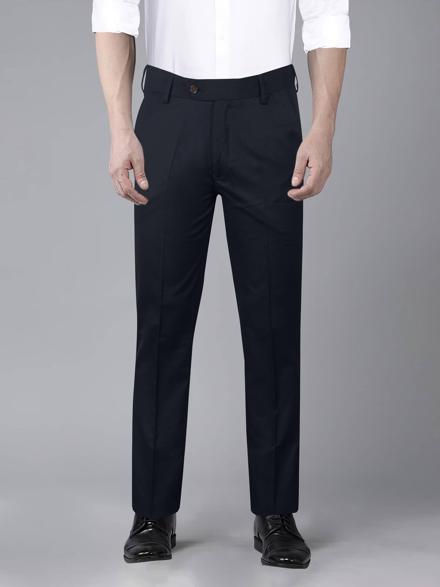     			JB JUST BLACK Regular Flat Men's Formal Trouser - Black ( Pack of 1 )