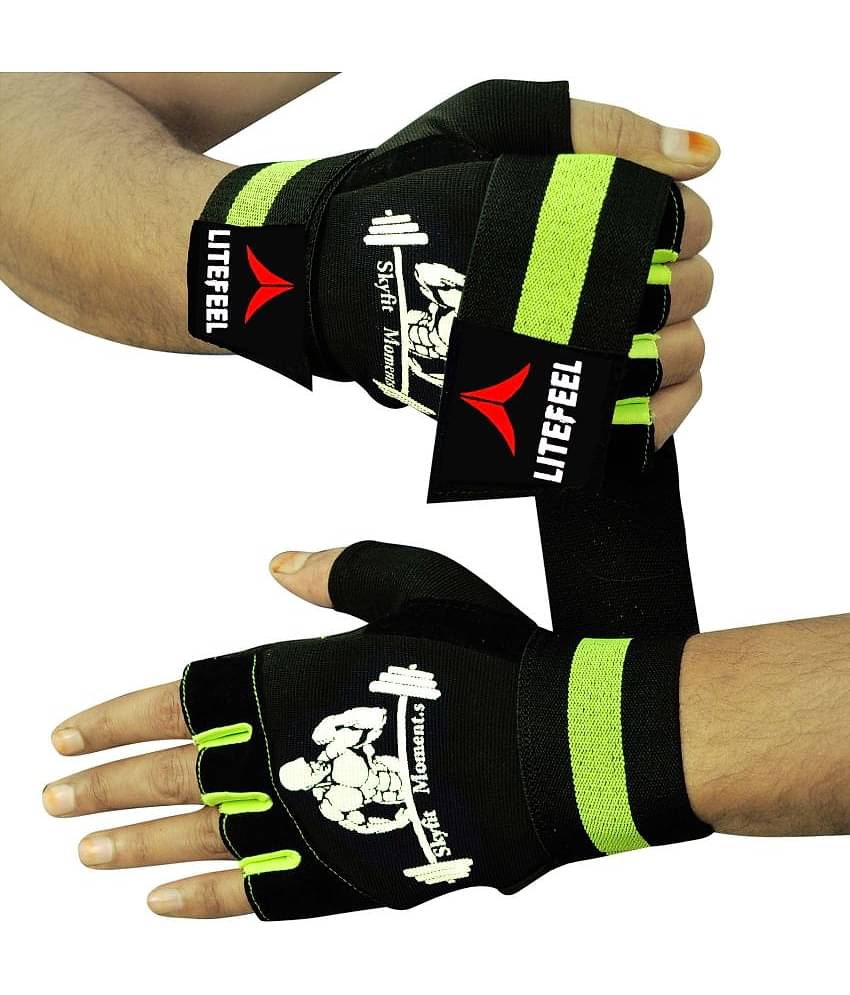 LITEFEEL Fancy Wrist Support Unisex Polyester Gym Gloves For Advanced Fitness Training and Workout With Half-Finger Length