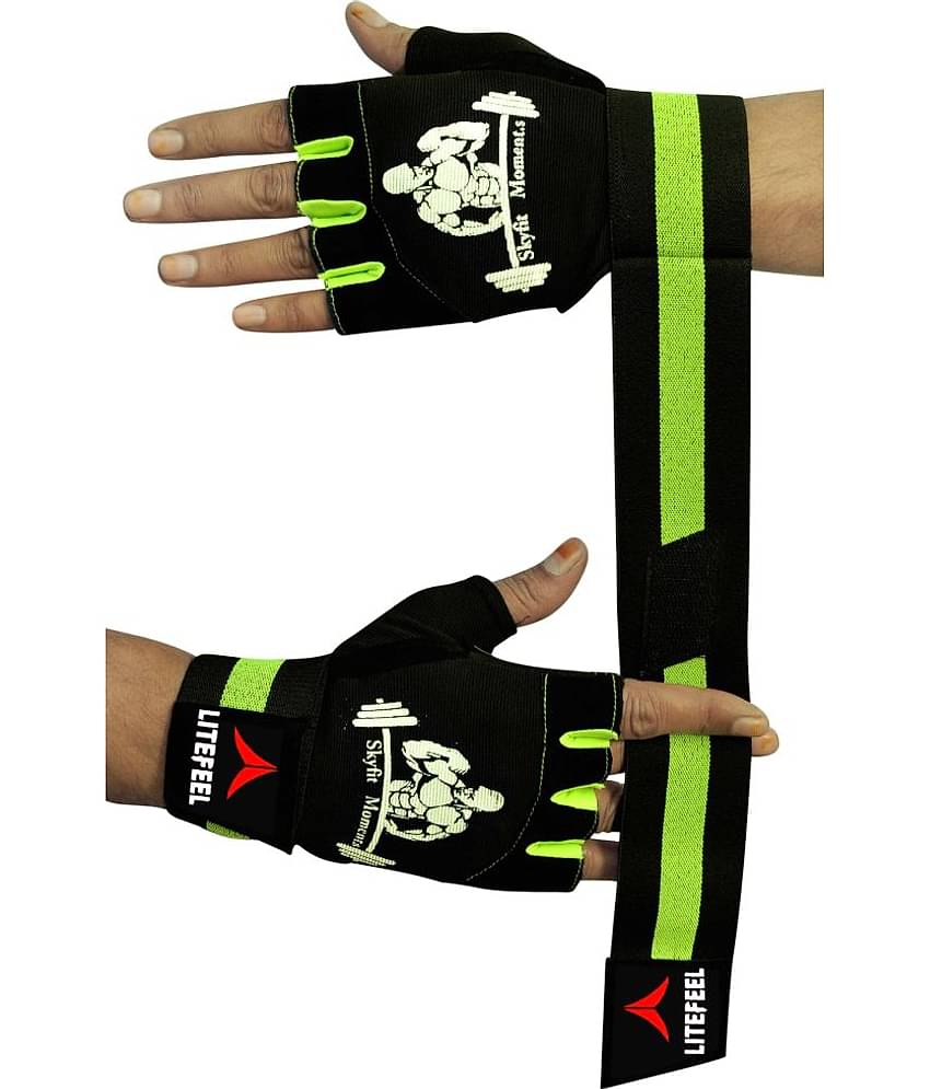 LITEFEEL Fancy Wrist Support Unisex Polyester Gym Gloves For Advanced Fitness Training and Workout With Half-Finger Length